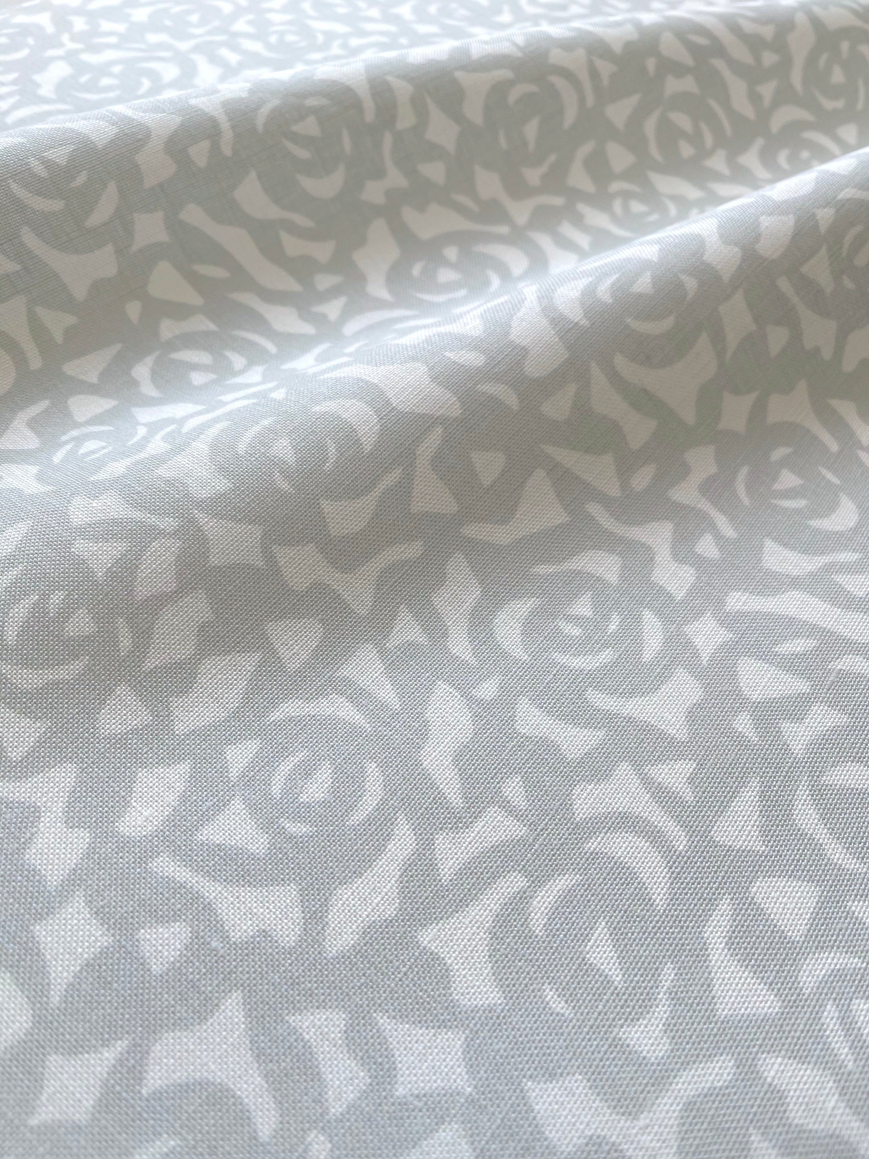 Gardenia pillow in Mist – close-up of the fabric texture and pattern on linen backing