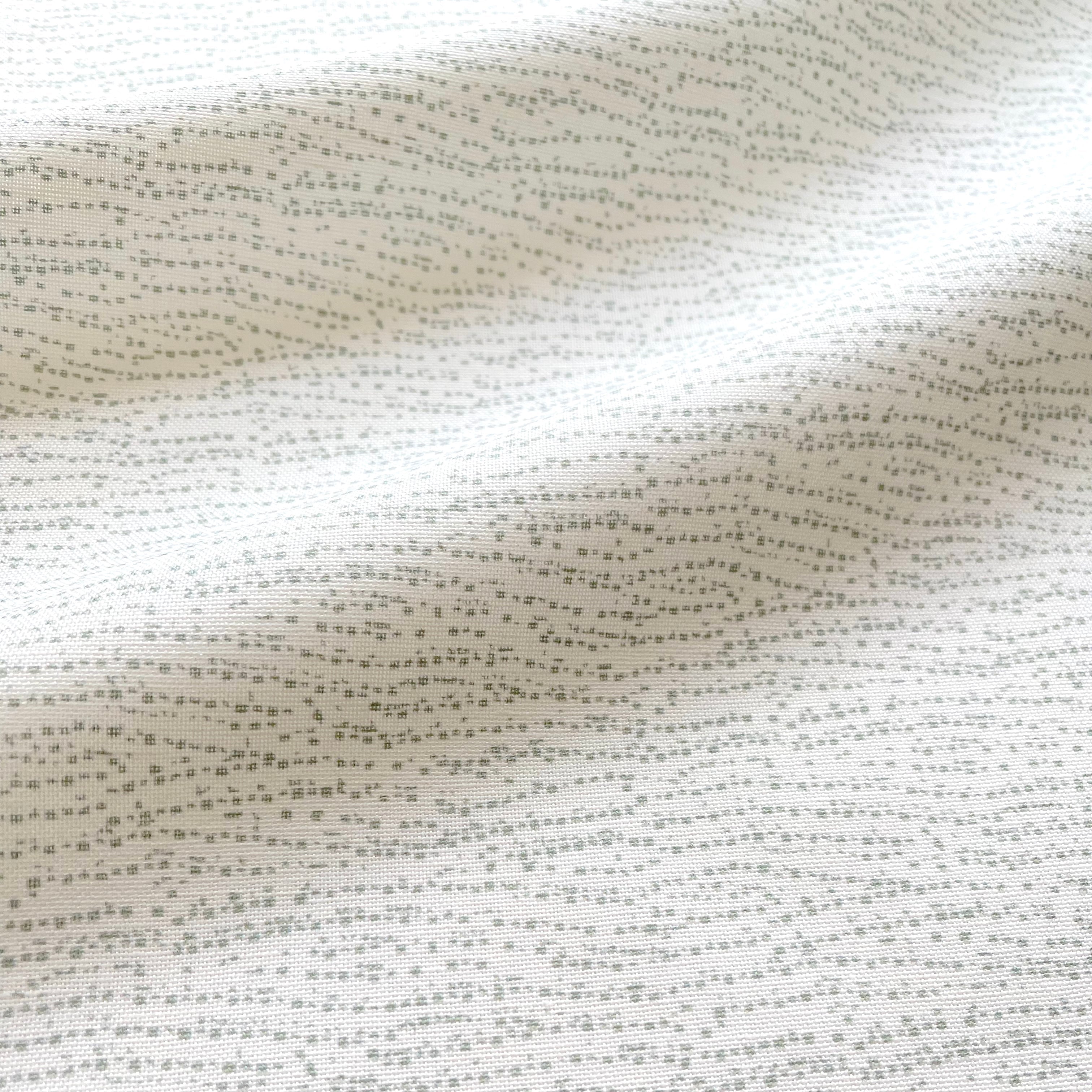 Harbor fabric in Celadon by Emily Daws — close-up detail of Belgian linen, Waterways Collection