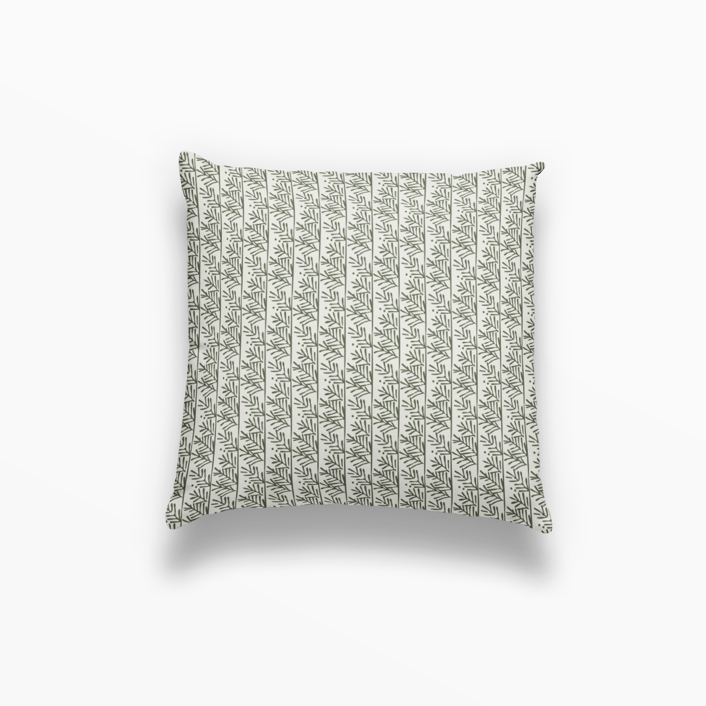 Hemlock pillow in Holly by Emily Daws – square throw pillow with floral motifs for cottage-style decor