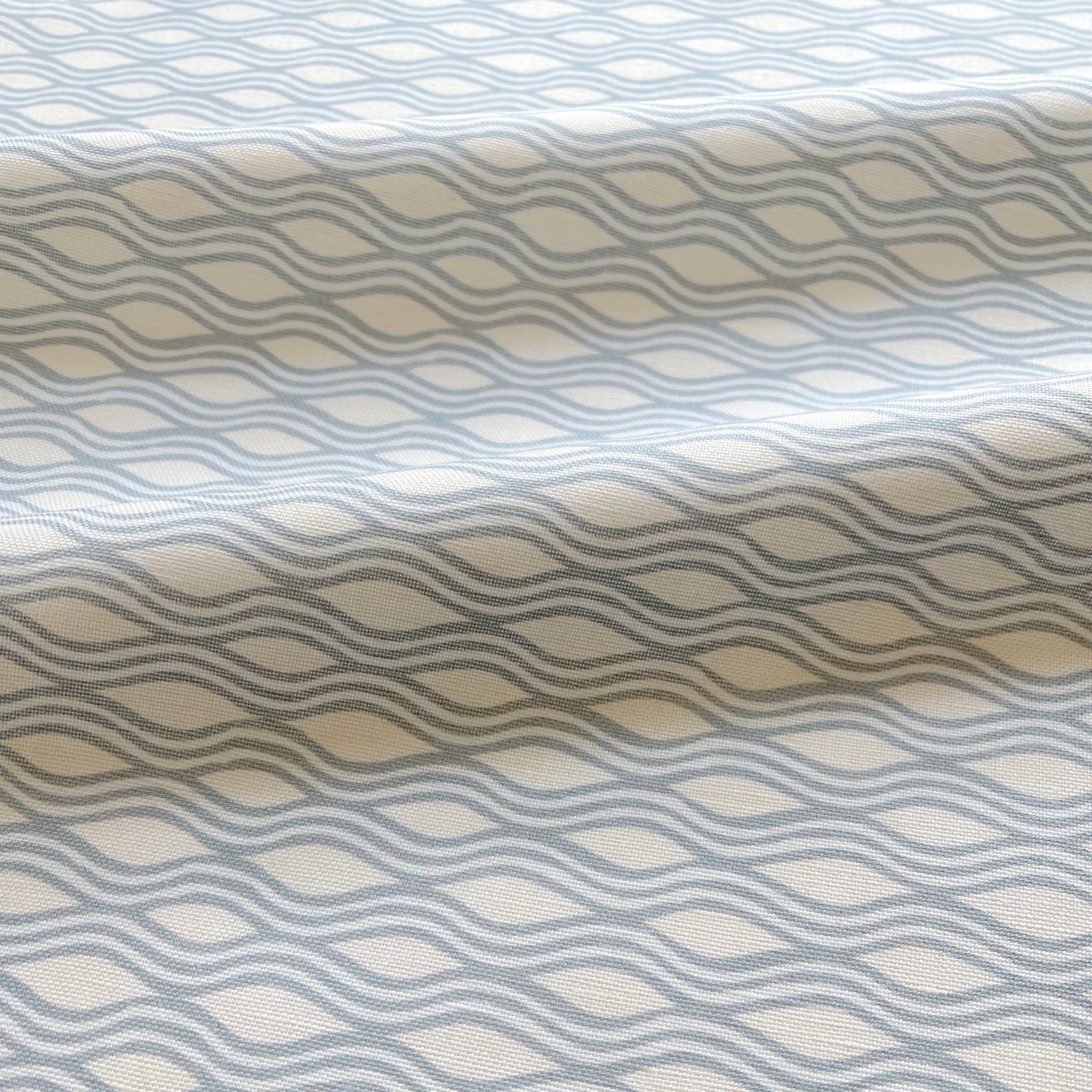 Inlet fabric in Cloud by Emily Daws — close-up detail of Belgian linen, Waterways Collection