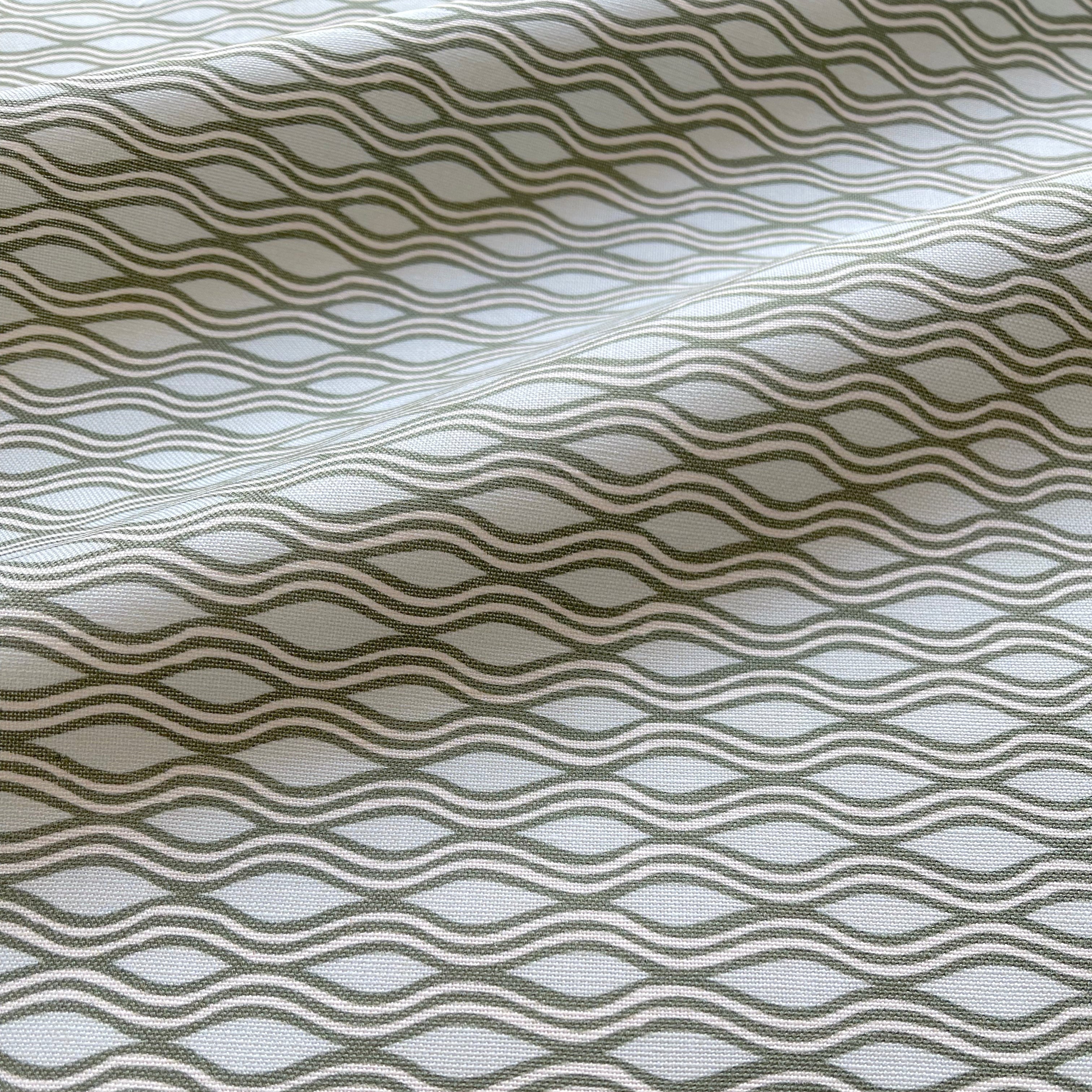 Inlet pillow in Juniper – close-up of fabric texture and linear pattern from the Waterways Collection