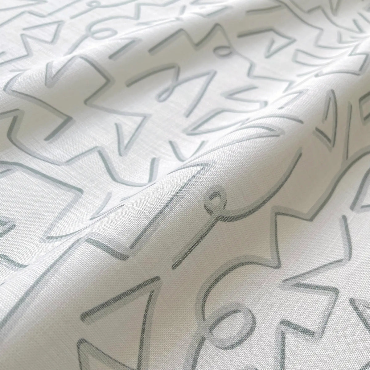 Jekyll fabric in Moss by Emily Daws — close-up detail of Belgian linen, Sea Island Collection