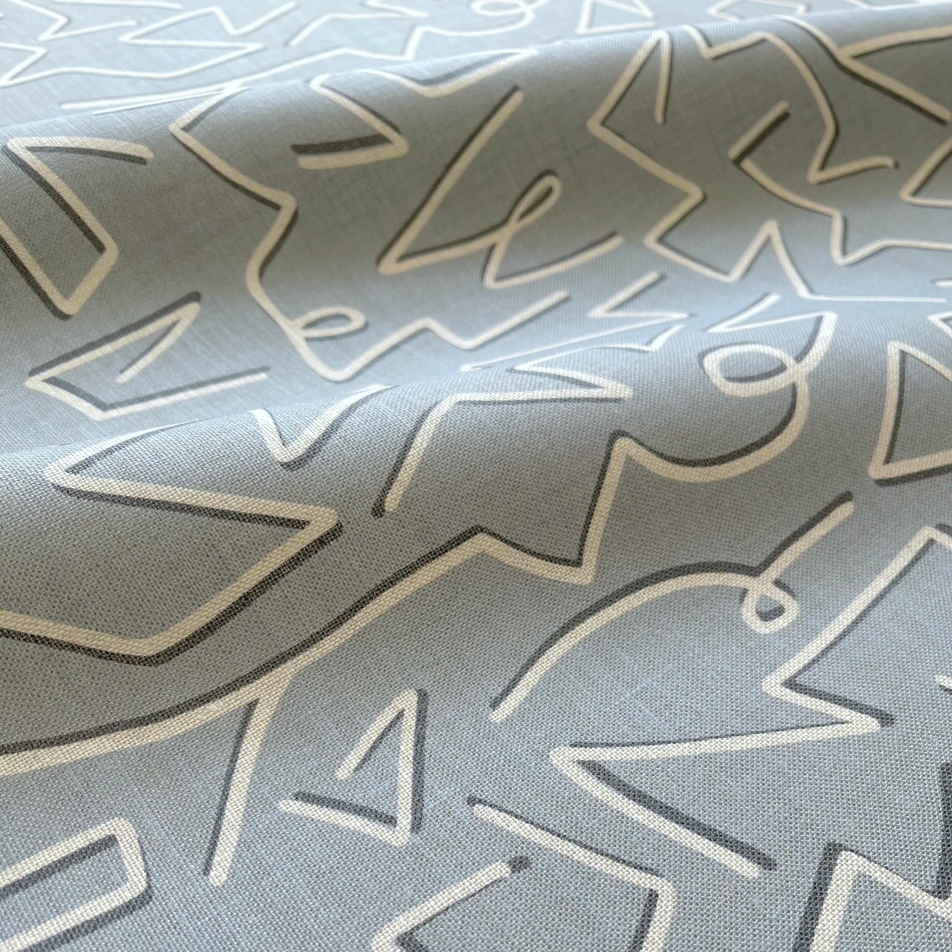 Jekyll fabric in Ocean by Emily Daws β close-up showing natural fiber texture, ideal for beach house drapery or pillows β Sea Island fabric collection; luxury coastal fabric by the yard for interiors