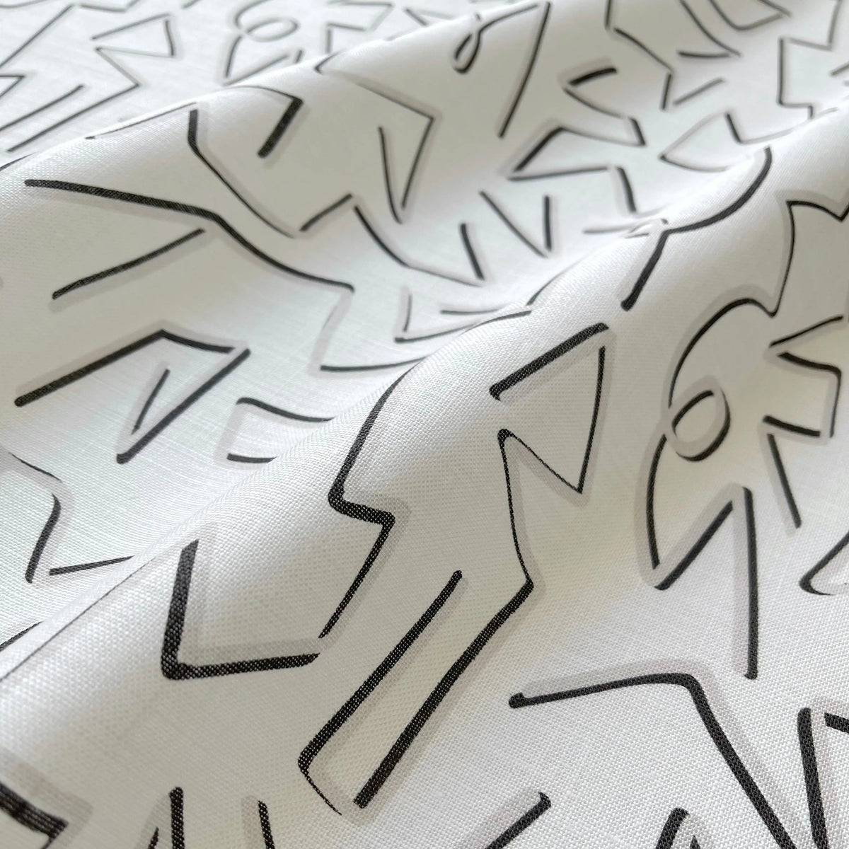 Jekyll fabric in Onyx by Emily Daws — close-up detail of Belgian linen, Sea Island Collection