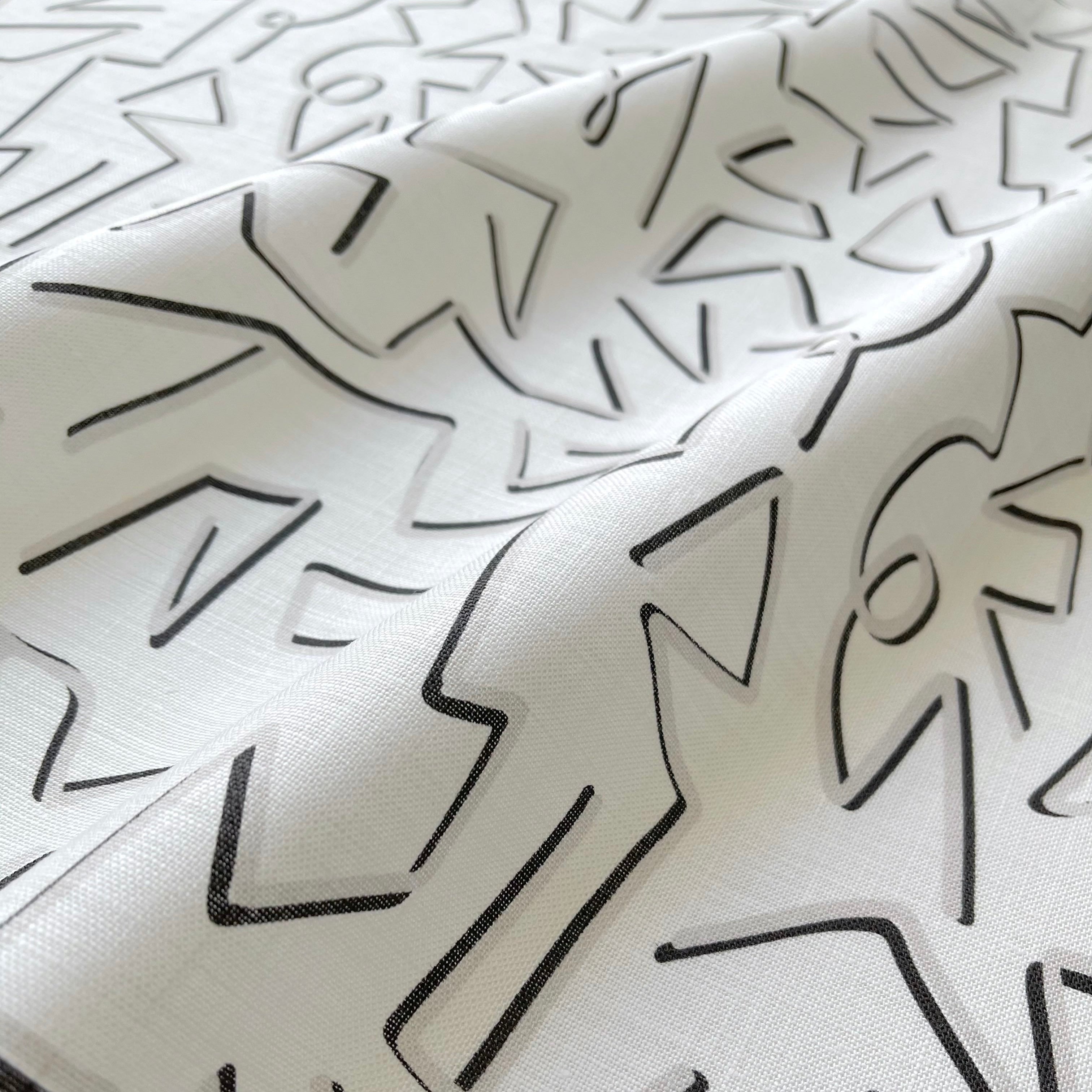 Designer fabric by Emily Daws in Belgian linen, created for bespoke interiors and southern-inspired design.