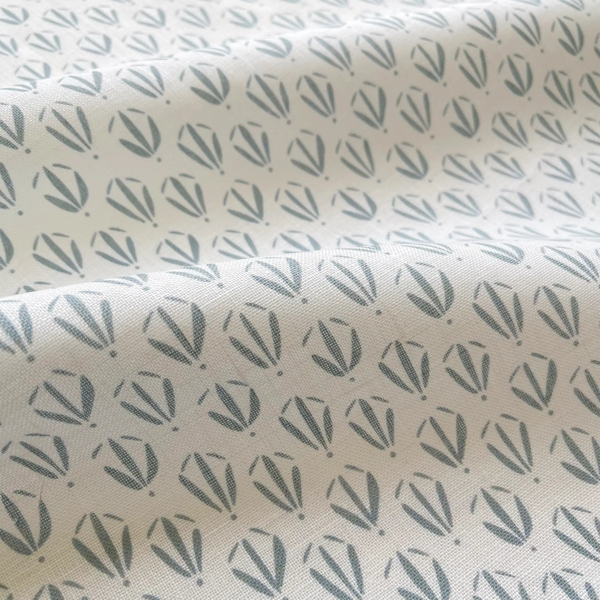Kiawah fabric in Basil by Emily Daws — close-up detail of Belgian linen, Sea Island Collection