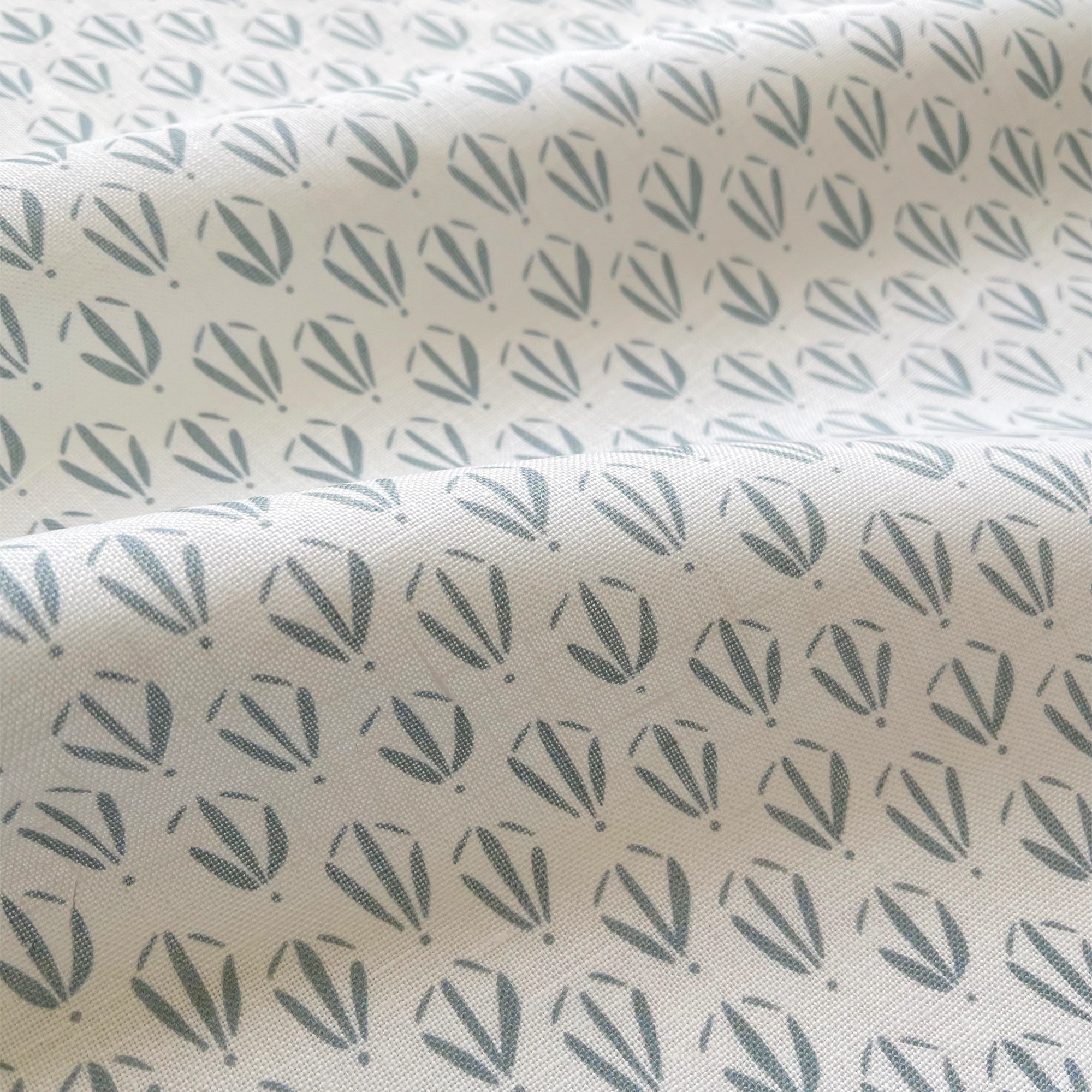 Designer fabric by Emily Daws in Belgian linen, perfect for pillows, drapery, and Southern-inspired interiors.