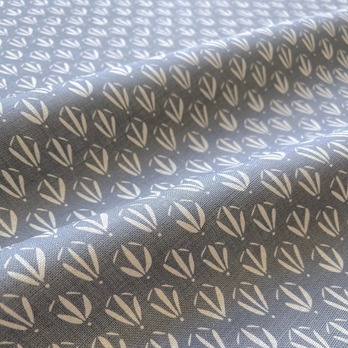 Kiawah fabric in Lake by Emily Daws — close-up detail of Belgian linen, Sea Island Collection