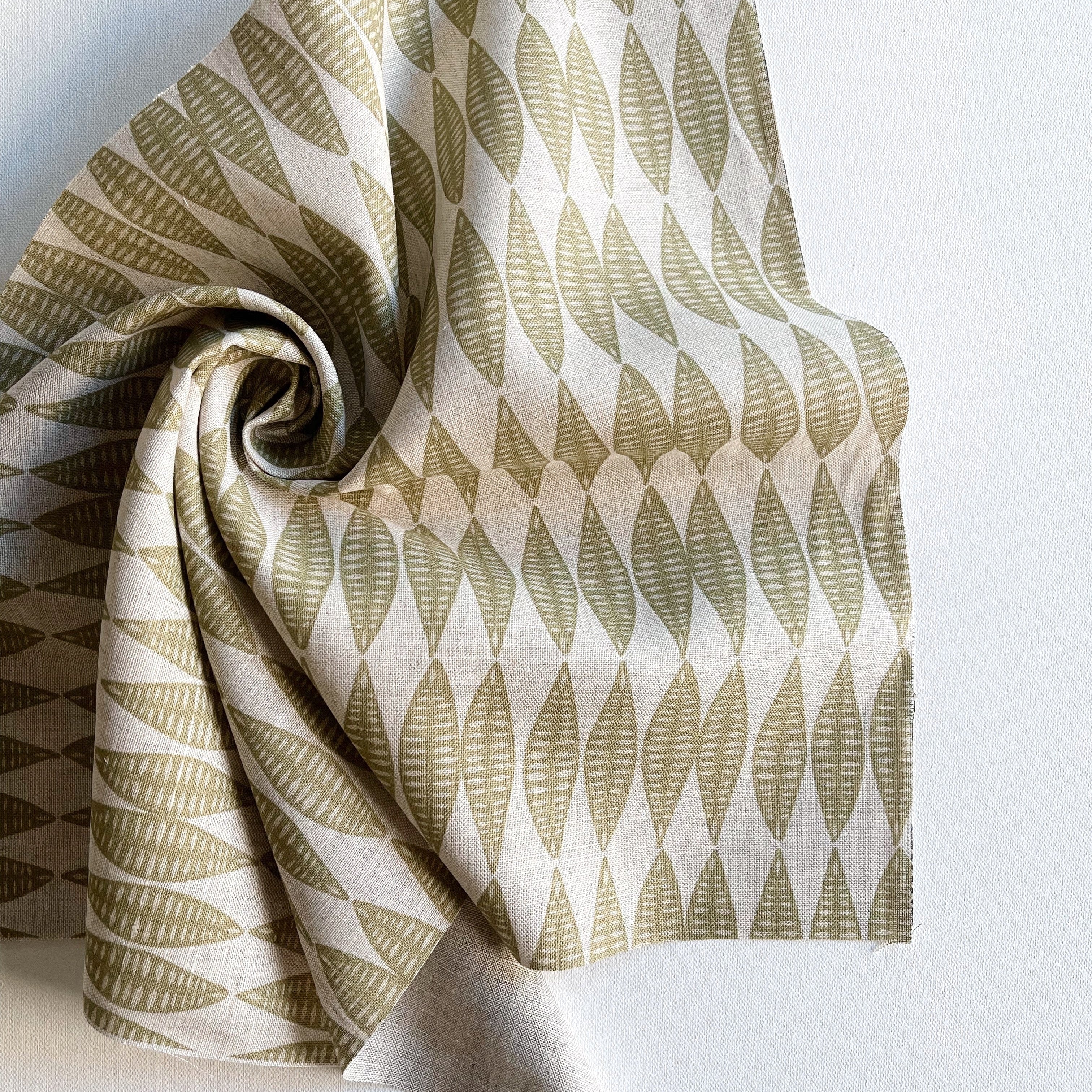 Leaflette fabric in Lemongrass styled by Emily Daws β cozy countryside look for floral curtains or cushions