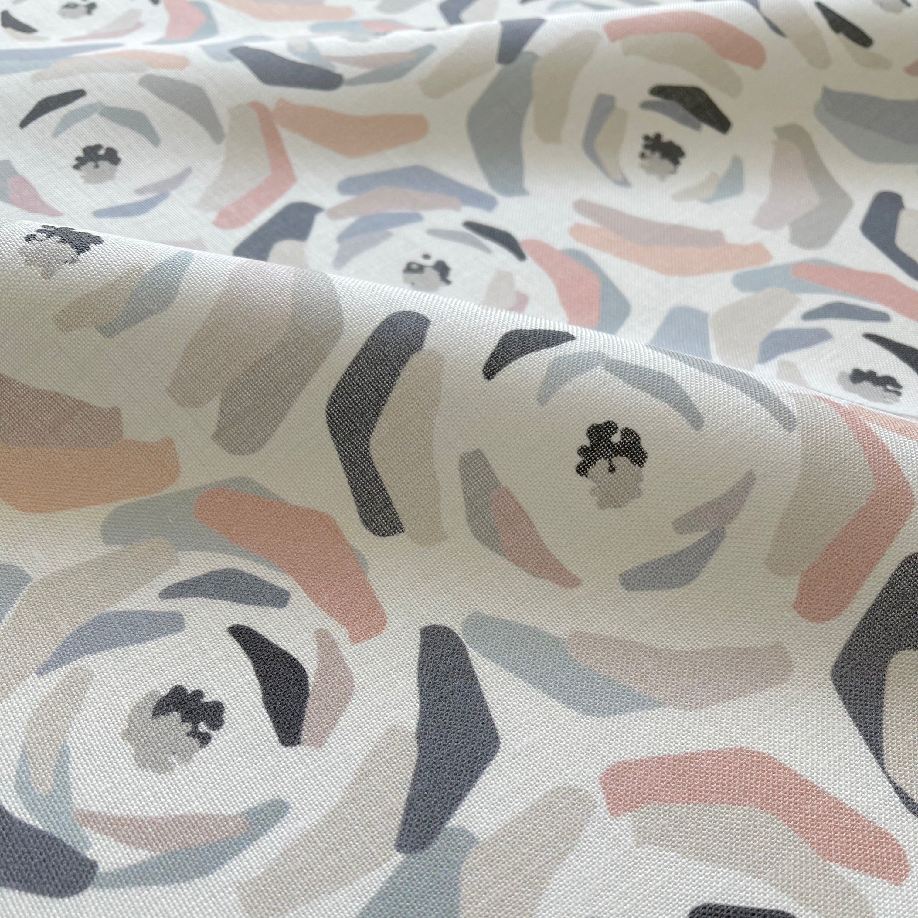 Magnolia pillow in Multi – close-up of the fabric texture and pattern on linen backing