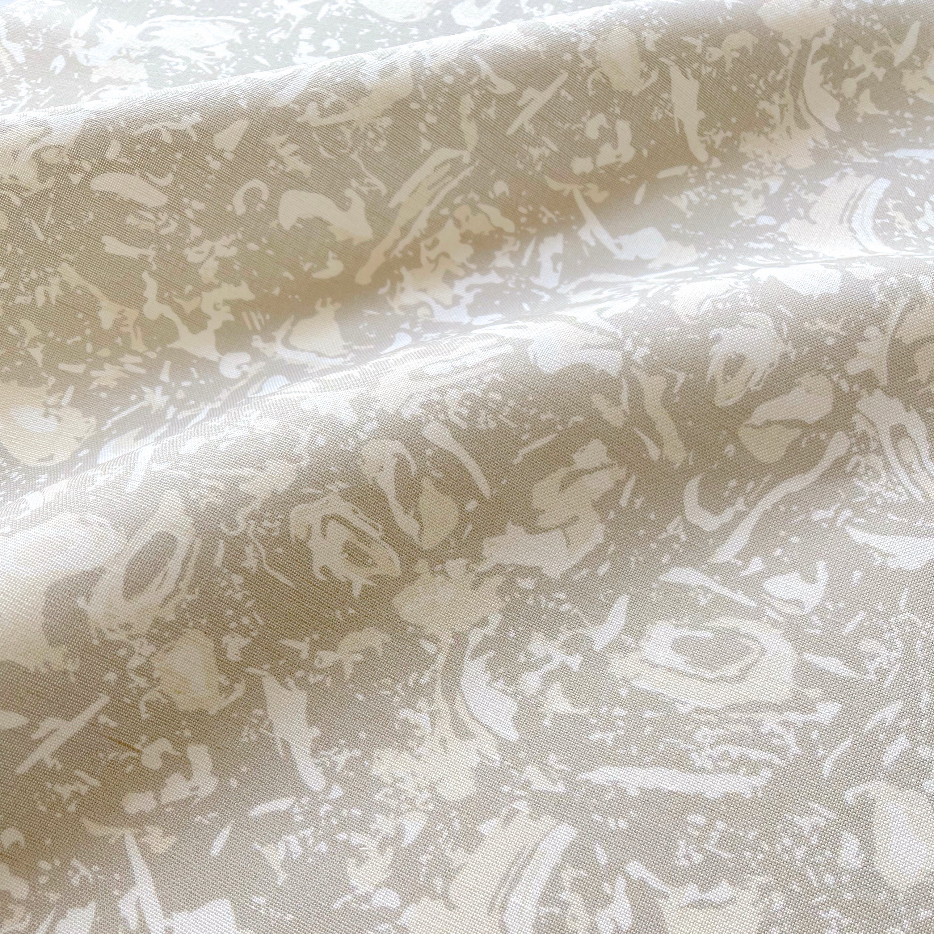 River Reef fabric in Raffia by Emily Daws — close-up detail of Belgian linen, Waterways Collection