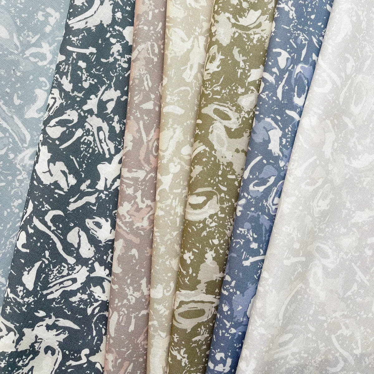 River Reef fabric in Sunset by Emily Daws styled in an interior β Waterways Collection