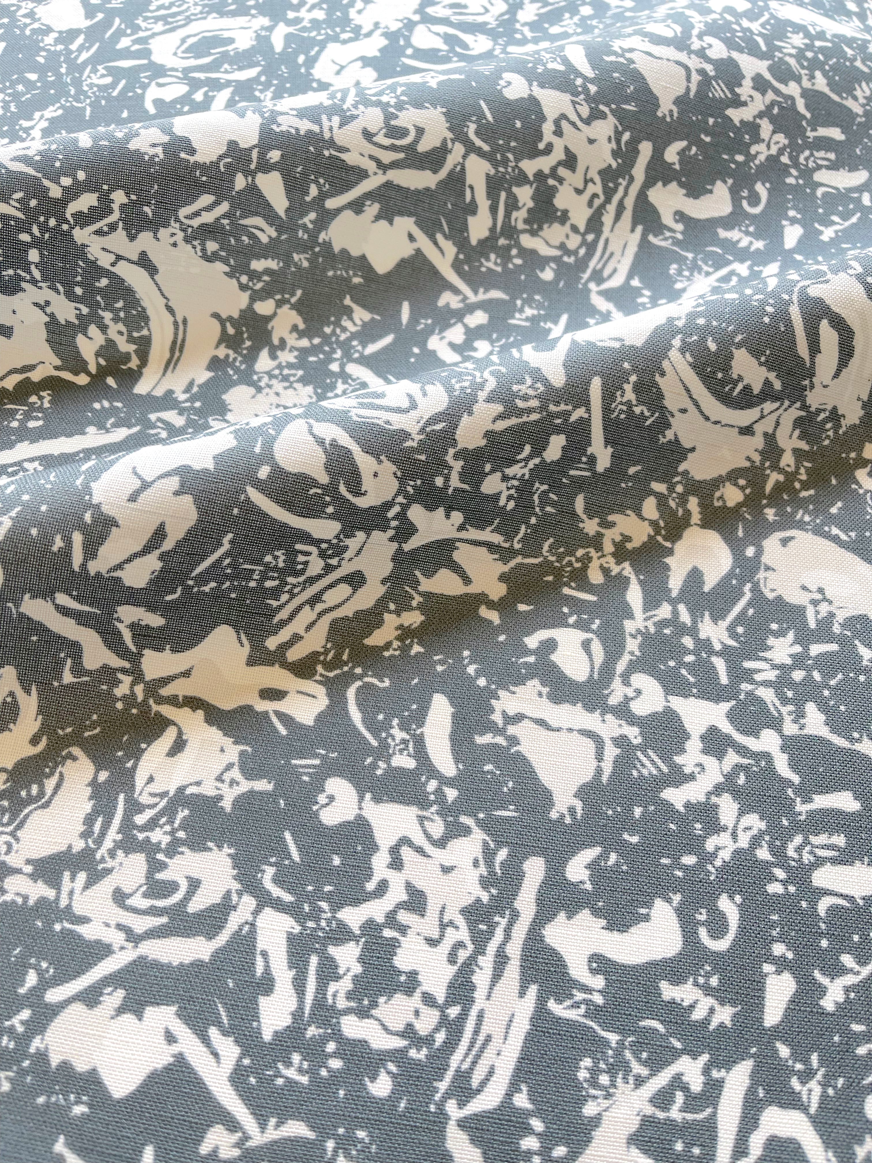 River Reef pillow in Navy – close-up of fabric texture and linear pattern from the Waterways Collection