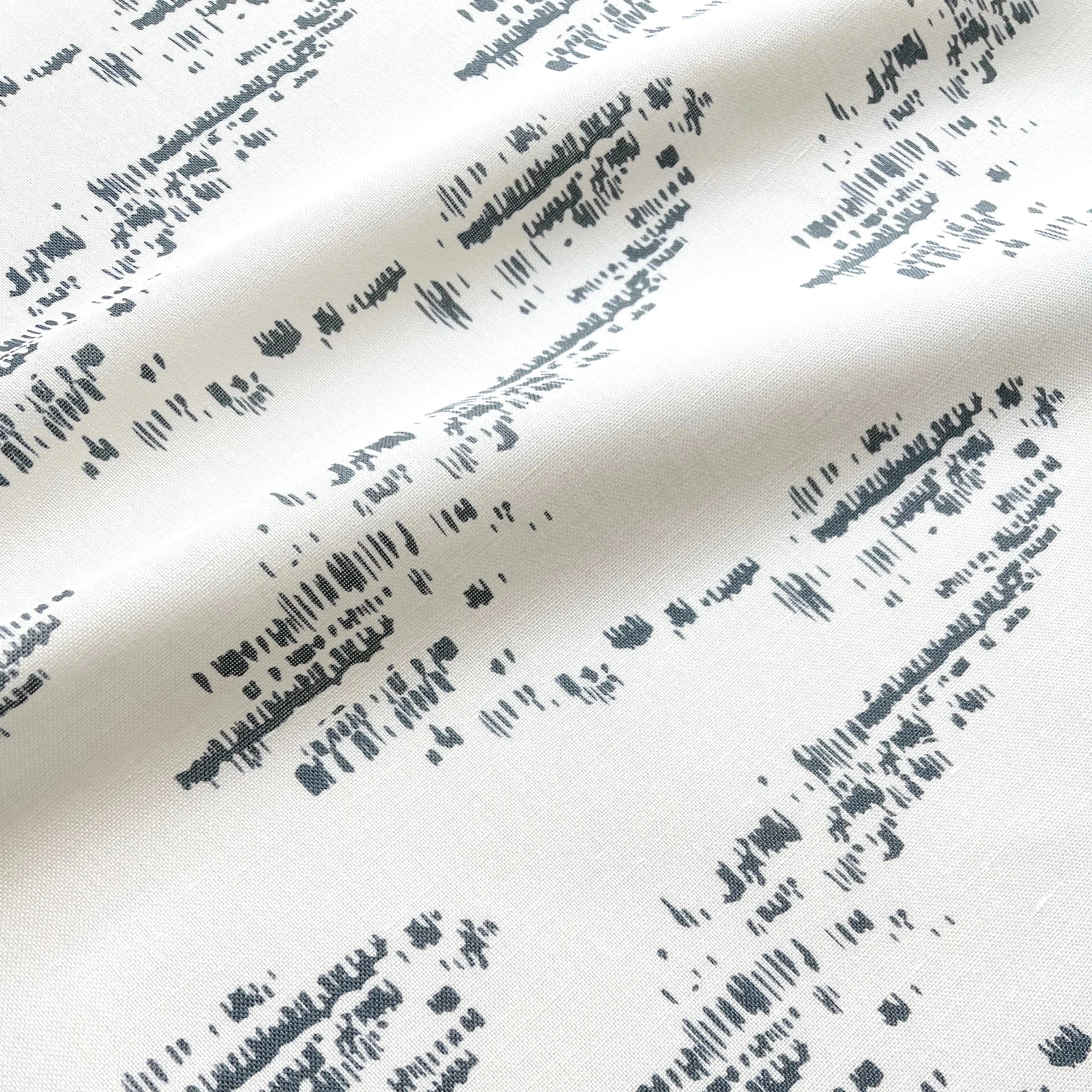 Salt Marsh fabric in Navy by Emily Daws — close-up detail of Belgian linen, Waterways Collection