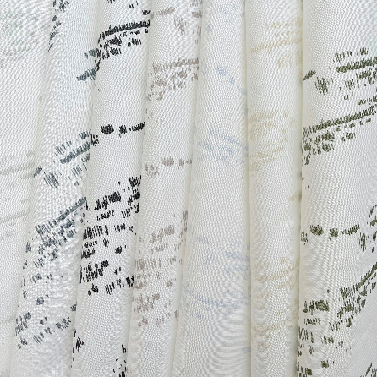 Salt Marsh fabric in Shallow by Emily Daws styled in an interior — Waterways Collection