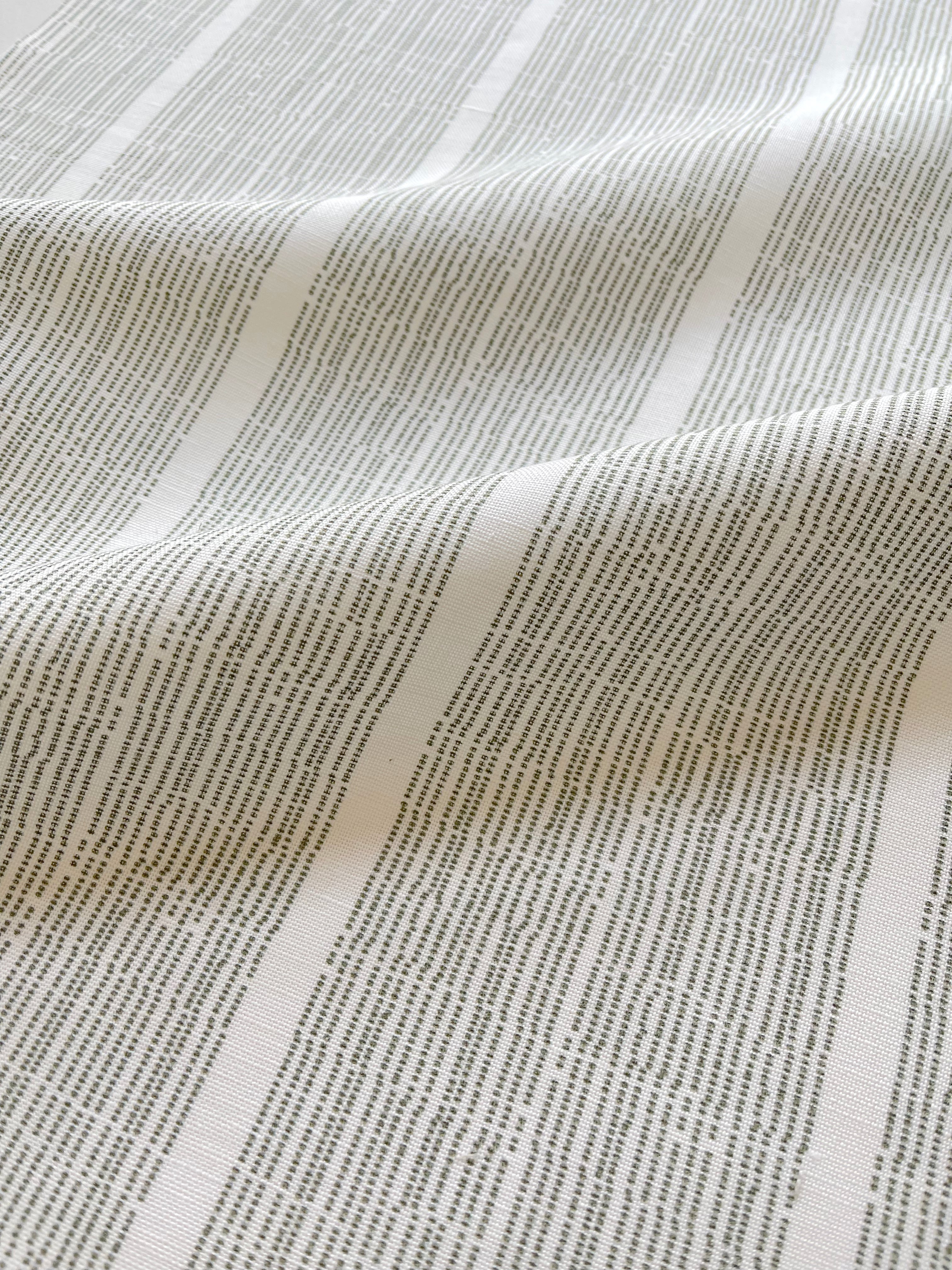 Sandbar fabric in Seaweed by Emily Daws – close-up detail highlighting texture and linen weave, ideal for upholstery or drapery – Waterways fabric collection; Charleston luxury fabric by the yard for interiors and coastal homes