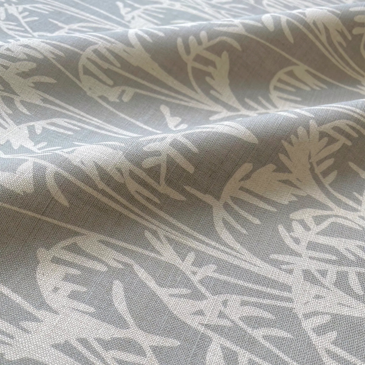 Seabrook Ii fabric in Pistachio by Emily Daws — close-up detail of Belgian linen, Sea Island Collection