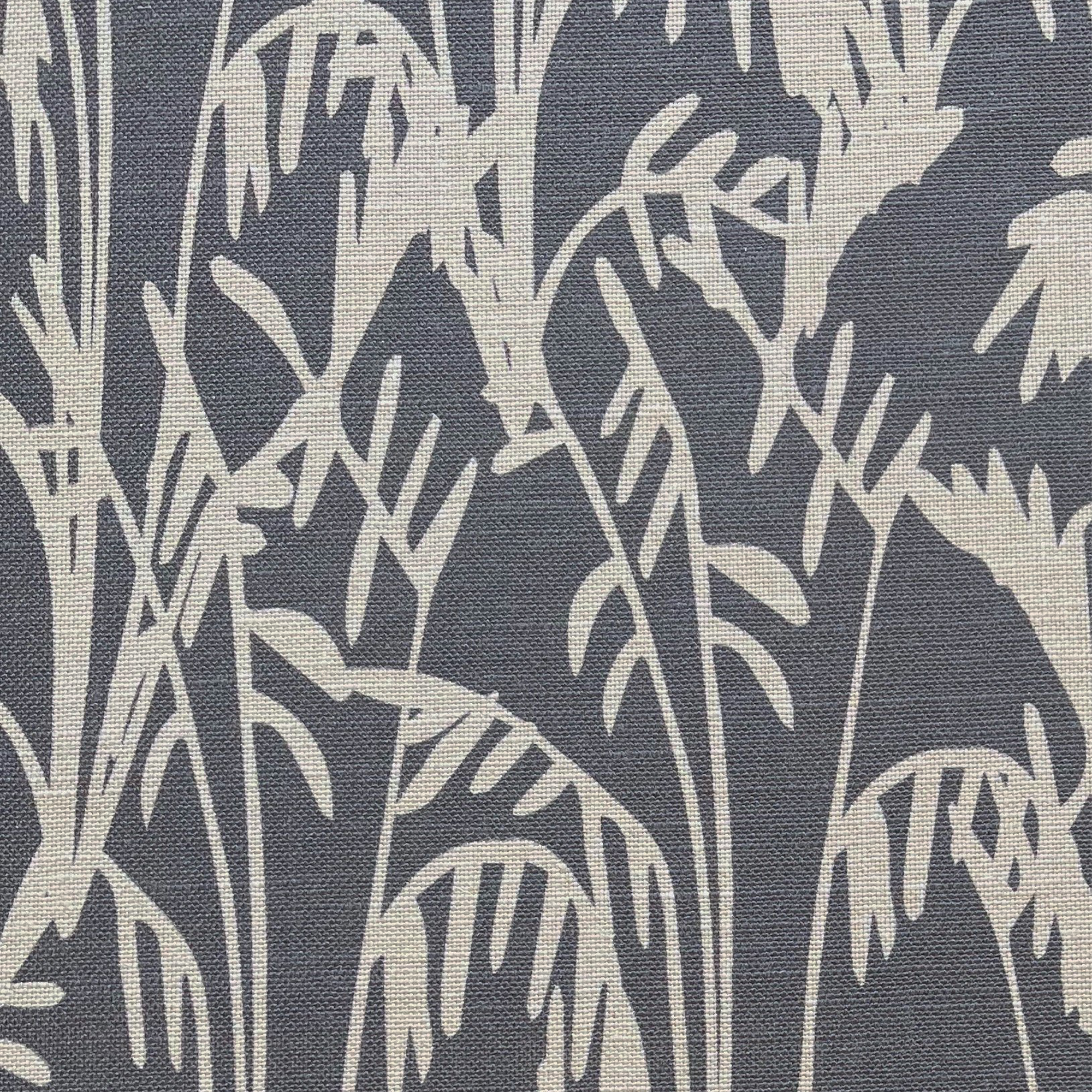 Seabrook II fabric in Storm by Emily Daws β close-up showing natural fiber texture, ideal for beach house drapery or pillows β Sea Island fabric collection; luxury coastal fabric by the yard for interiors