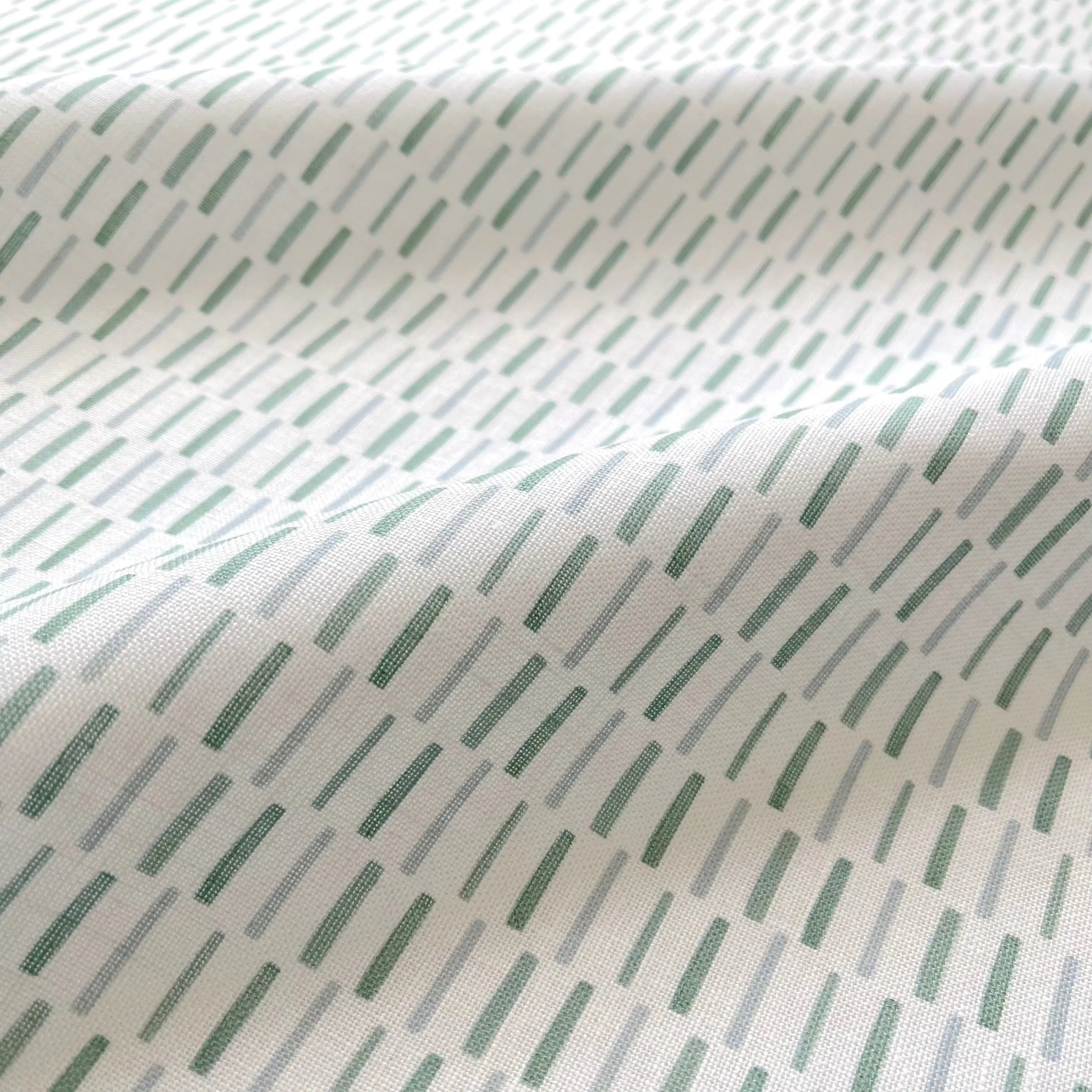 Sweetgrass fabric in Fern by Emily Daws — close-up detail of Belgian linen, Charleston Collection