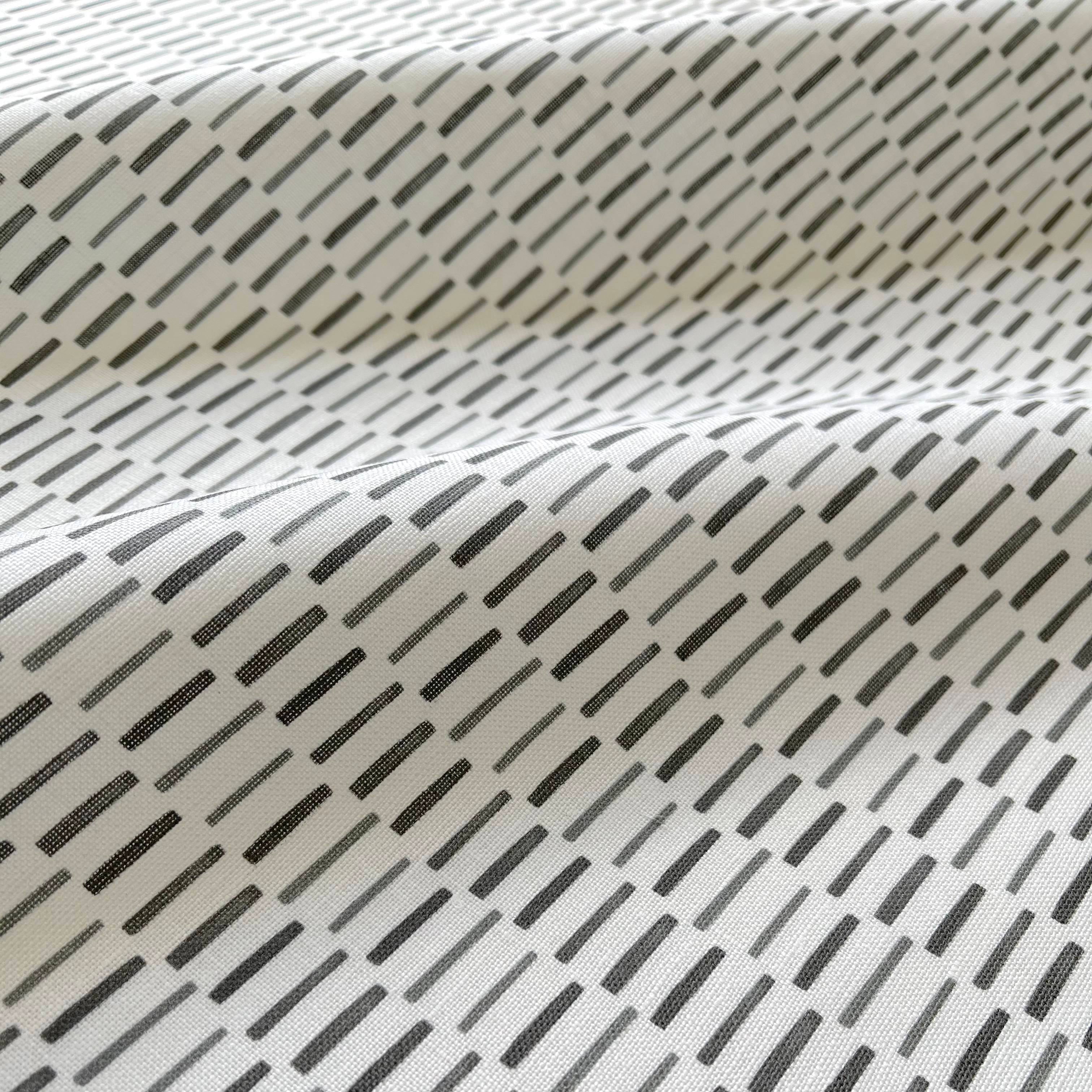Sweetgrass fabric in Graphite by Emily Daws – close-up view showcasing linen texture and design – Charleston fabric by the yard for interiors