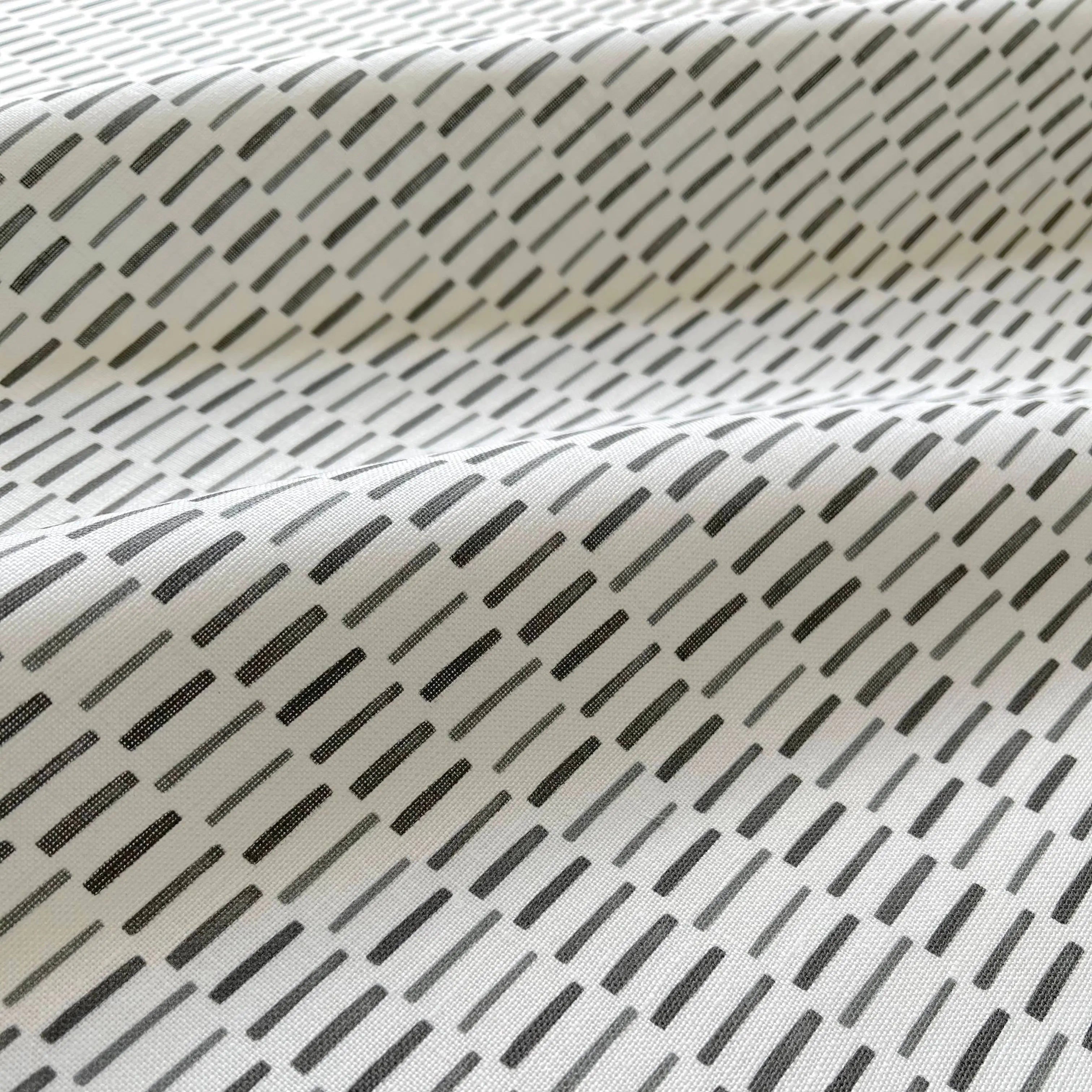 Sweetgrass fabric in Graphite by Emily Daws — close-up detail of Belgian linen, Charleston Collection