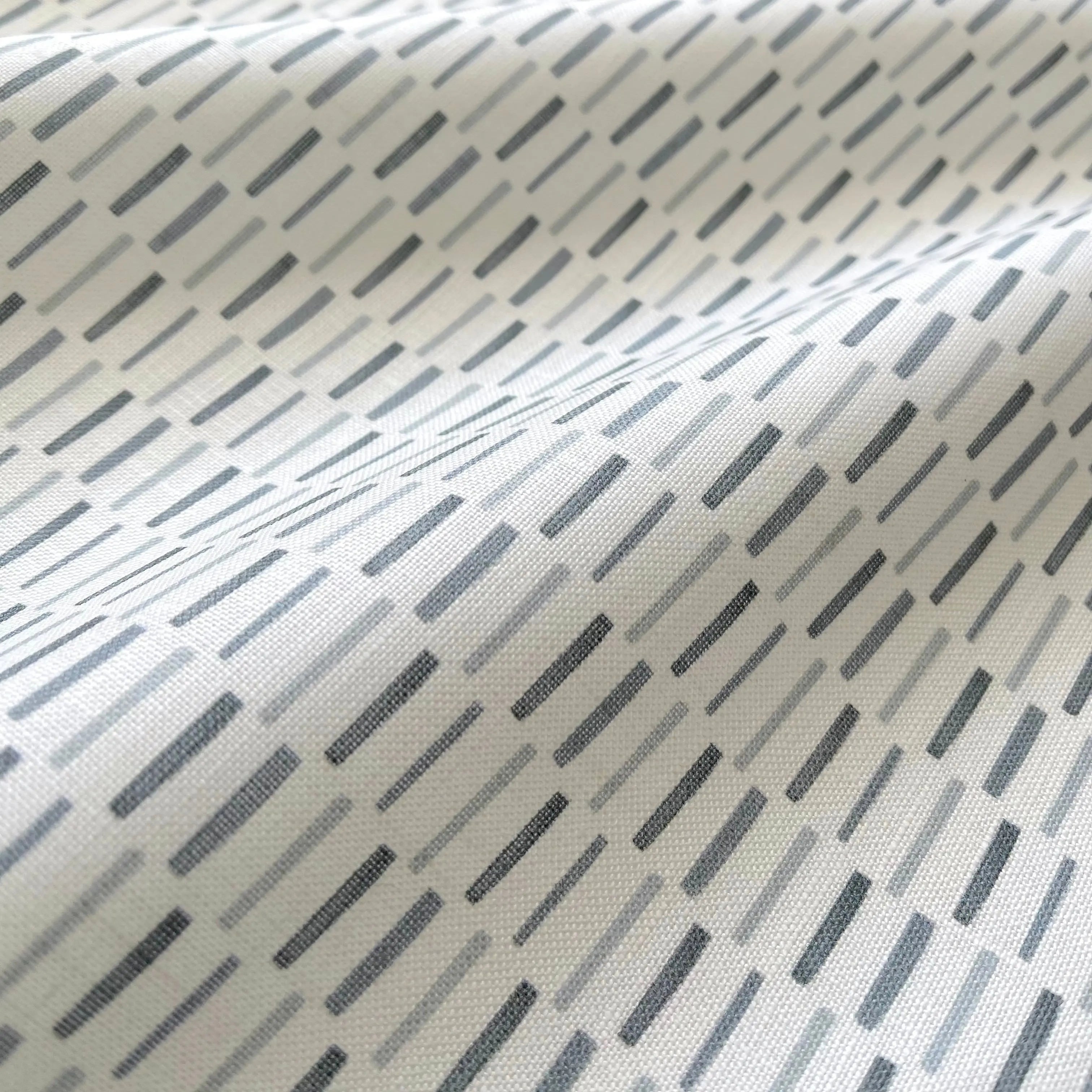 Sweetgrass fabric in Slate by Emily Daws — close-up detail of Belgian linen, Charleston Collection