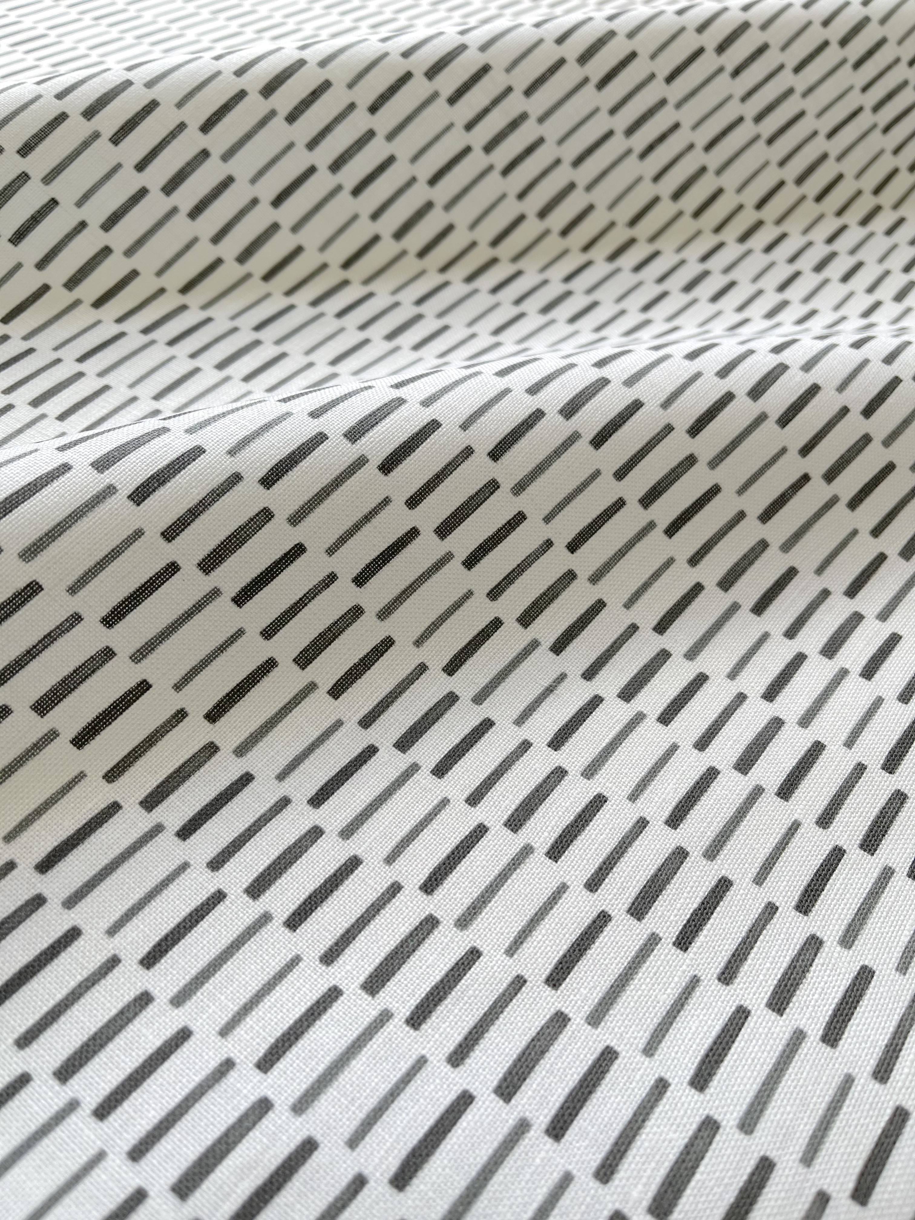 Sweetgrass fabric in Graphite by Emily Daws – close-up view showcasing linen texture and design – Charleston fabric by the yard for interiors