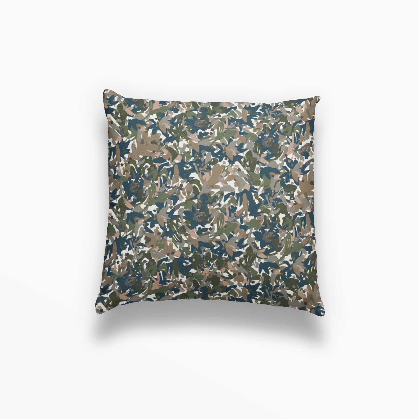 Thicket pillow in Olive by Emily Daws – square throw pillow with floral motifs for cottage-style decor