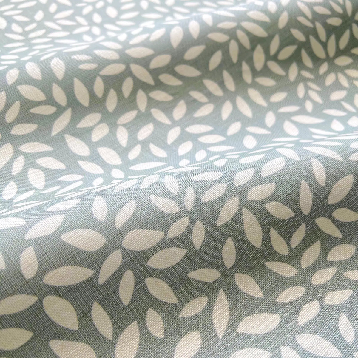 Wadmalaw fabric in Sage by Emily Daws — close-up detail of Belgian linen, Sea Island Collection
