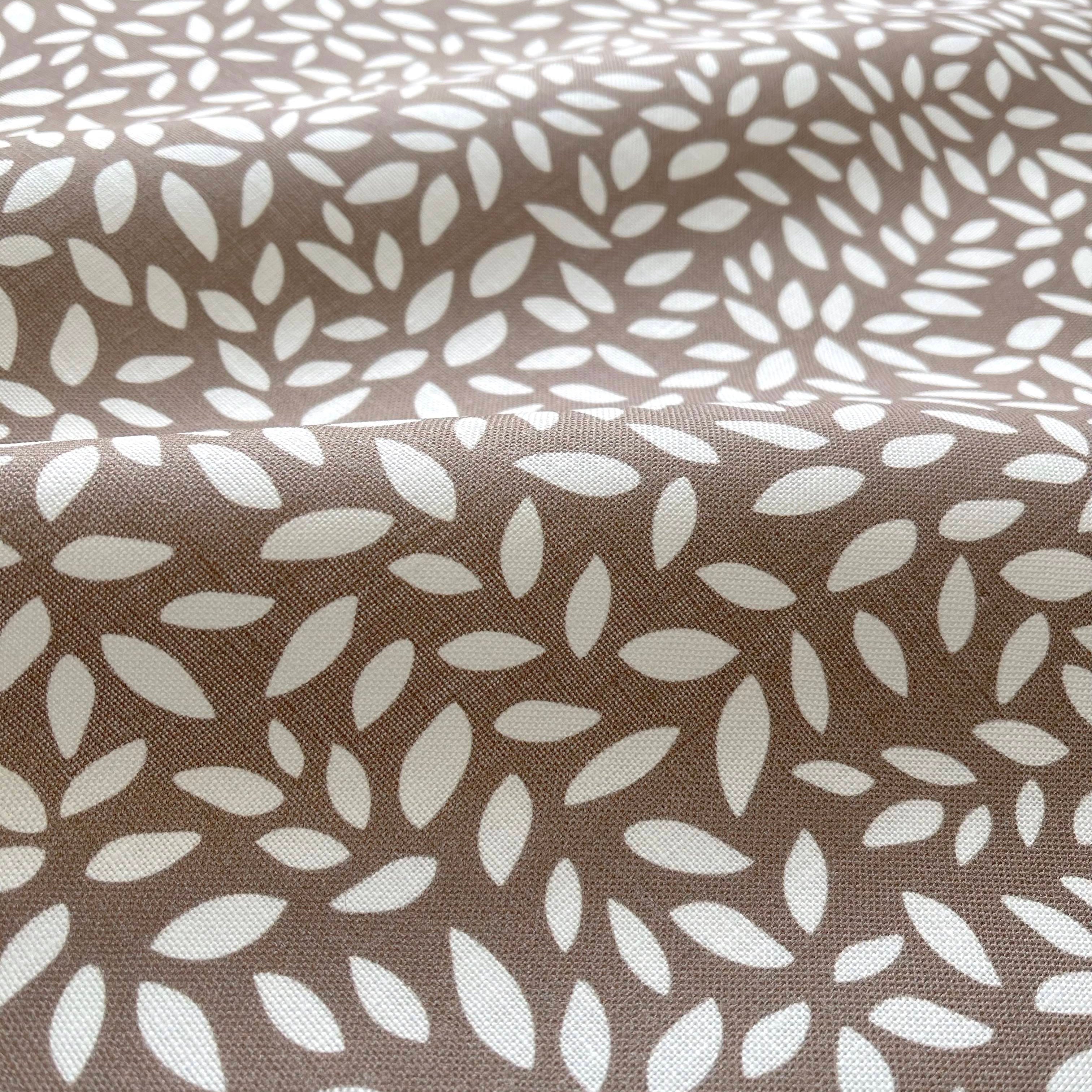 Wadmalaw fabric in Tea by Emily Daws β close-up showing natural fiber texture, ideal for beach house drapery or pillows β Sea Island fabric collection; luxury coastal fabric by the yard for interiors