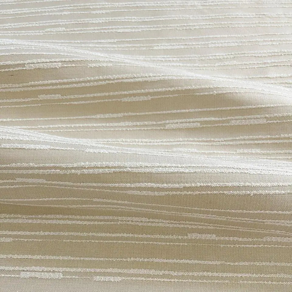 Washout fabric in Hominy by Emily Daws — close-up detail of woven upholstery fabric, Waterways Collection