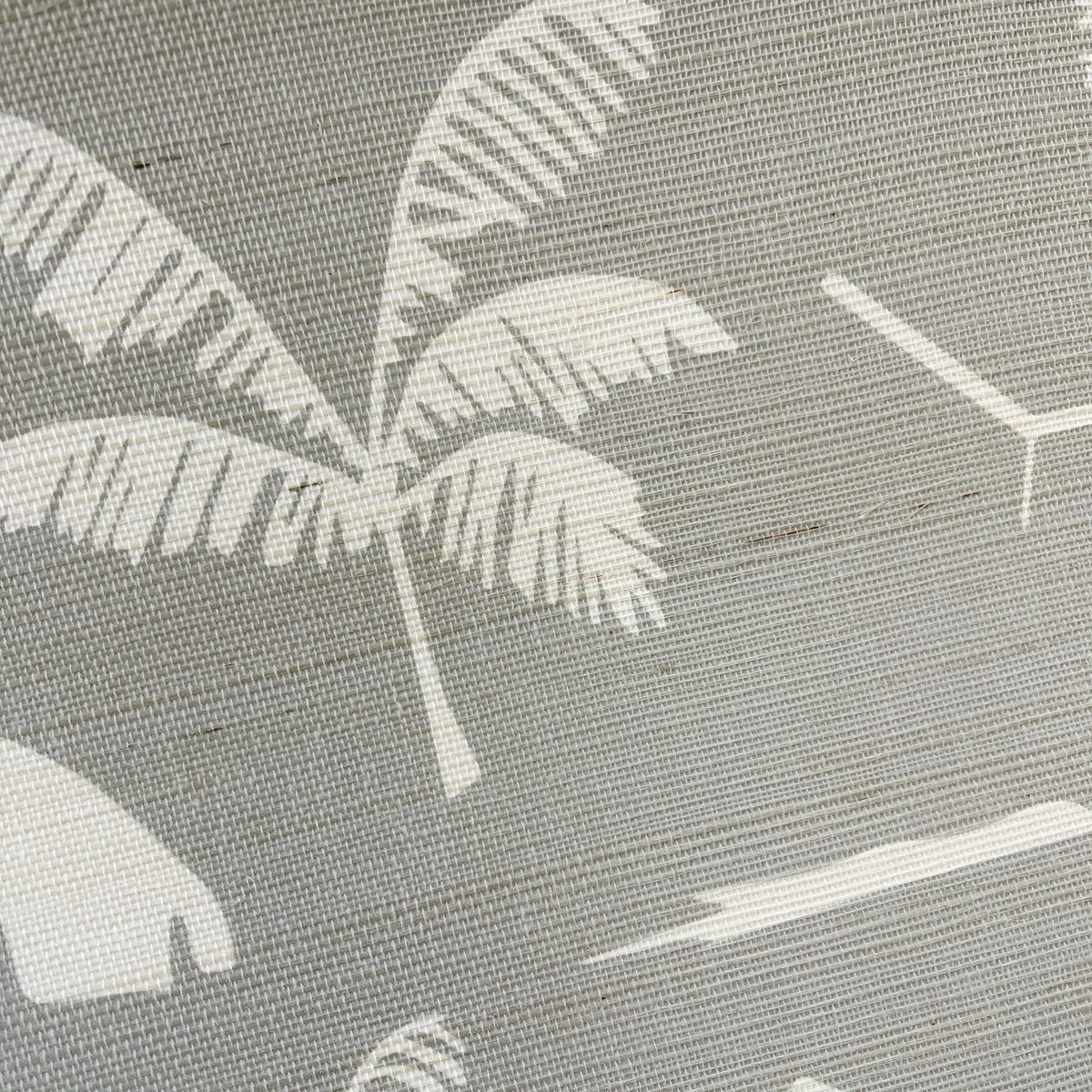 Folly Toile Grasscloth wallpaper in Harbor – close-up showing texture and tone of design