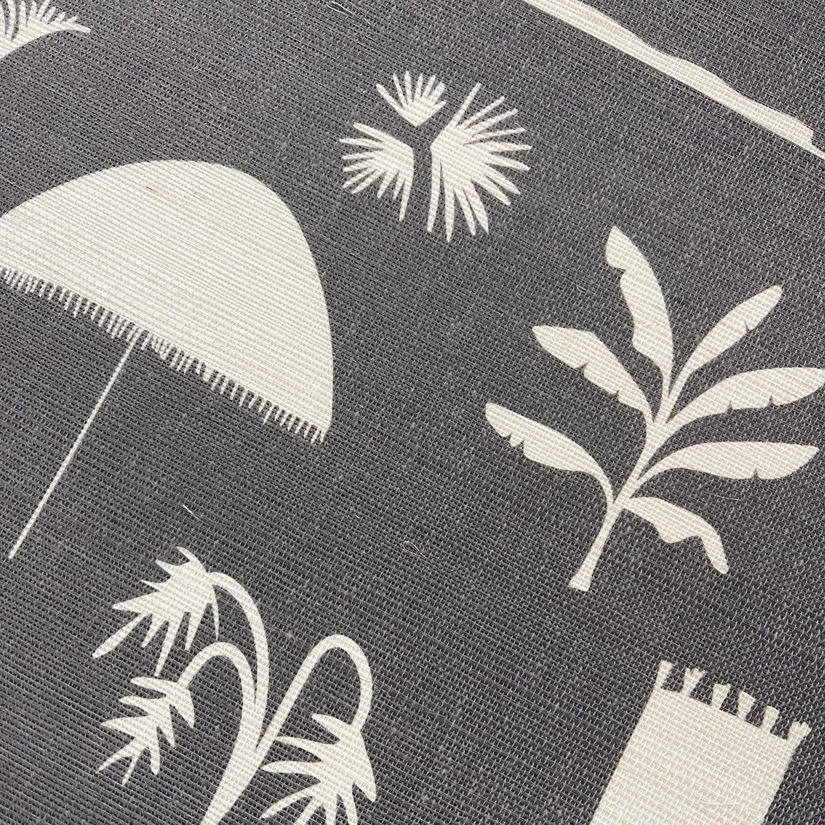 Folly Toile wallpaper in Storm – close-up showing texture and tone of design