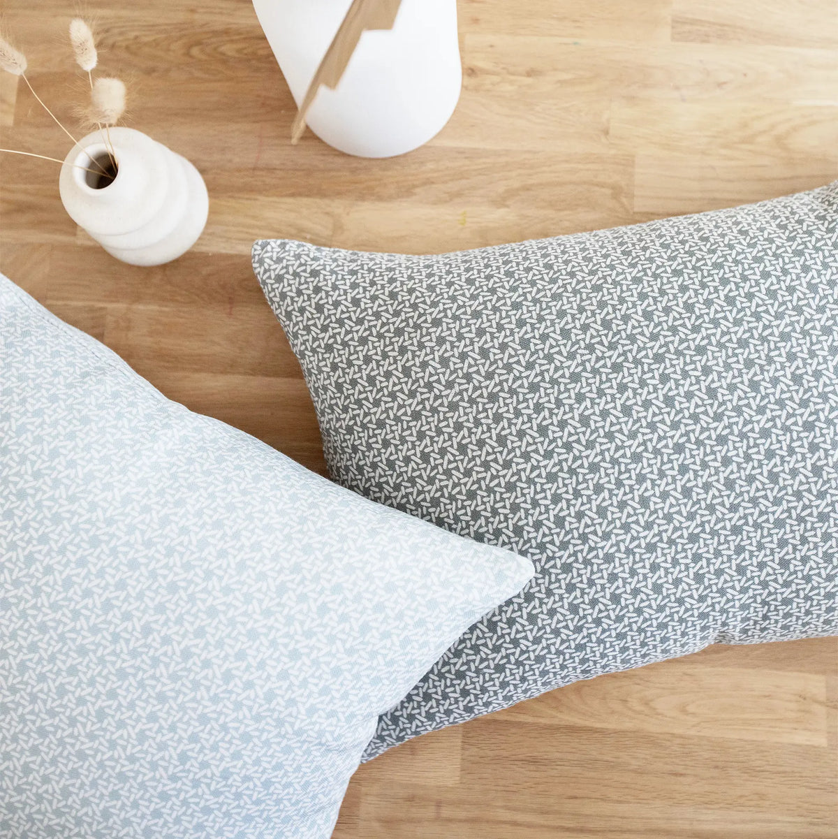 Carolina Rice decorative throw pillow in Pine styled in a room β Charleston Collection