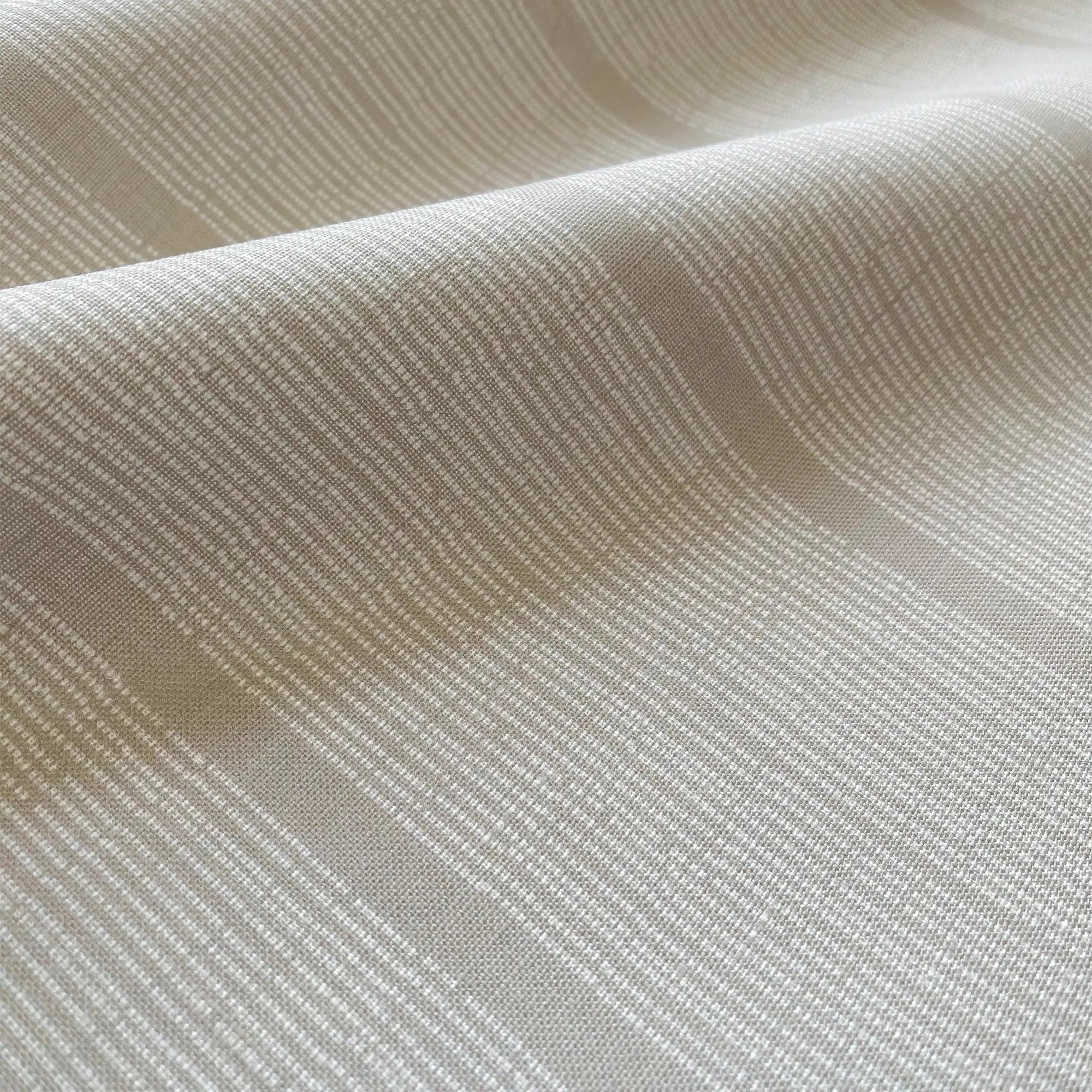 Sandbar fabric in Teak by Emily Daws — close-up detail of Belgian linen, Waterways Collection