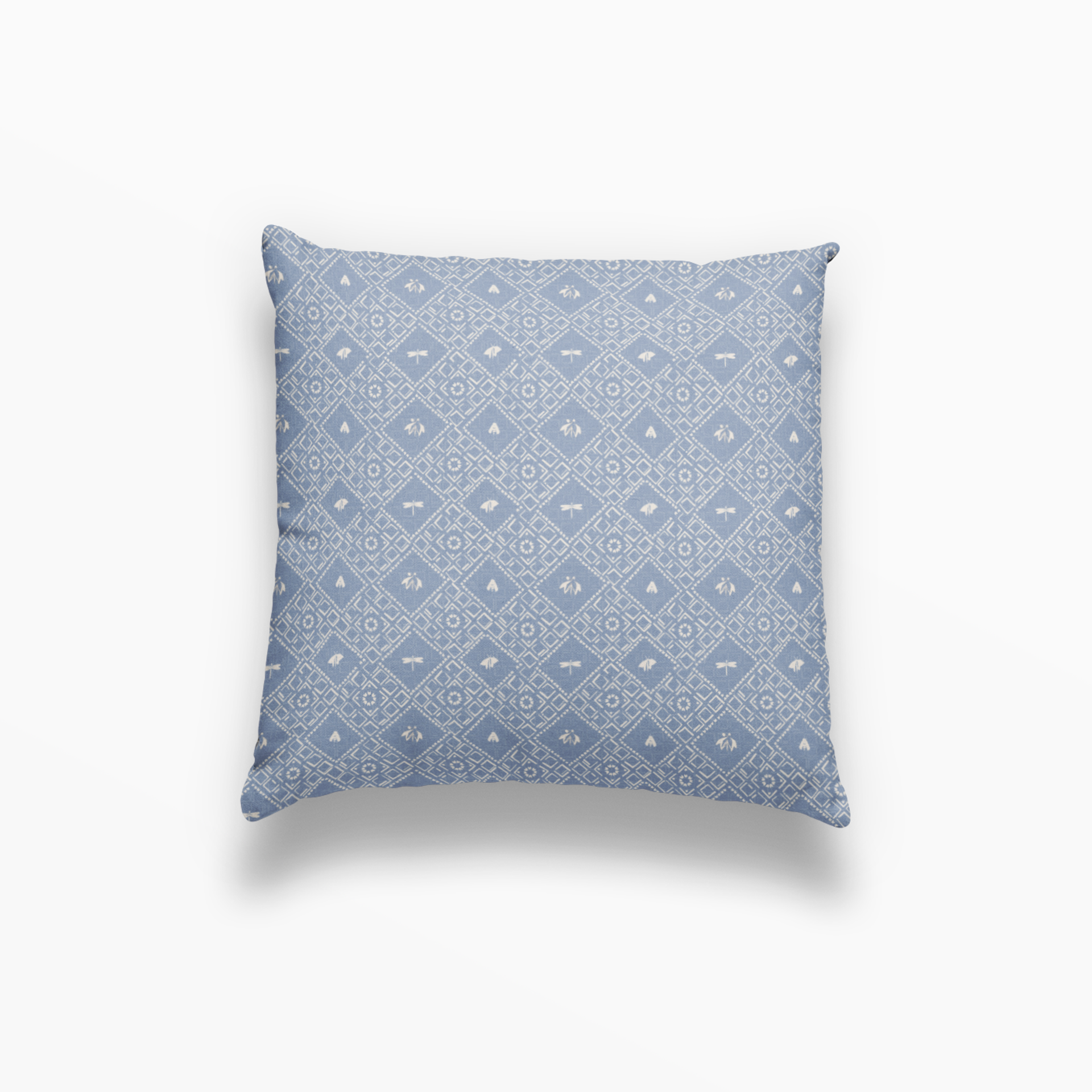 Americana pillow in Cornflower by Emily Daws – square throw pillow with dotted or spotted woodland design