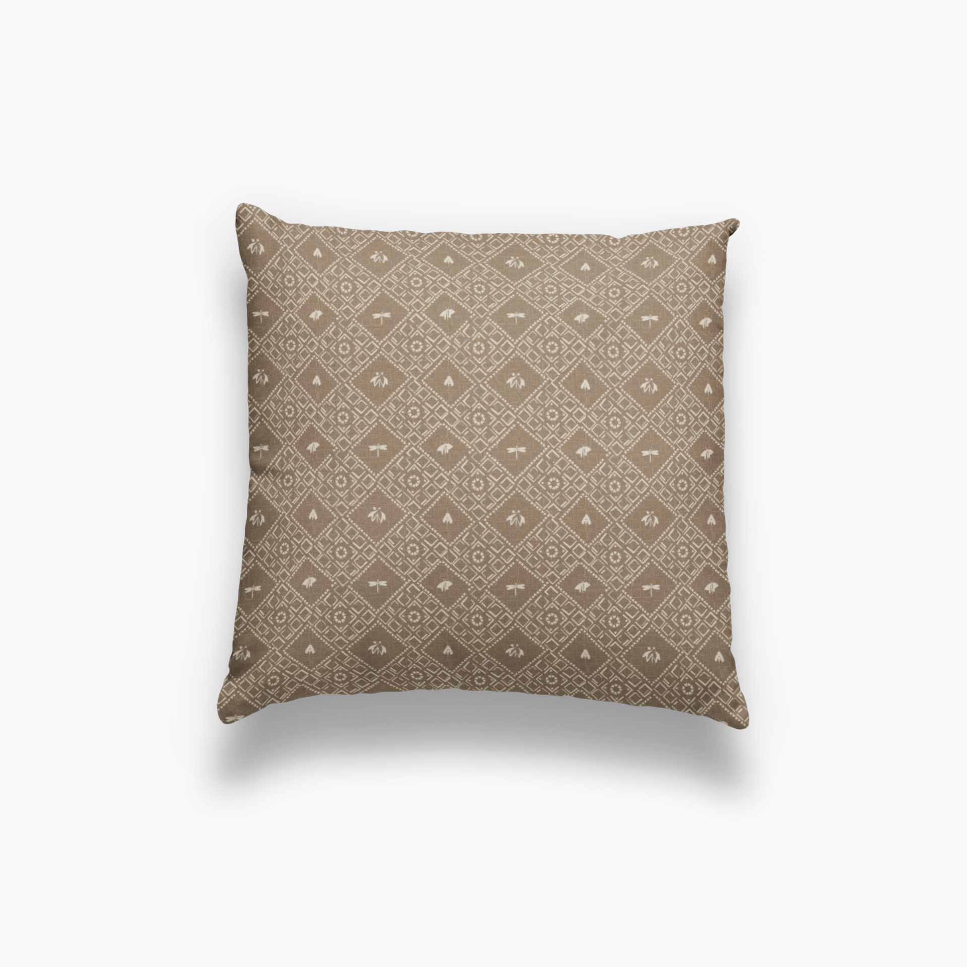 Americana pillow in Cumin by Emily Daws – square throw pillow with dotted or spotted woodland design