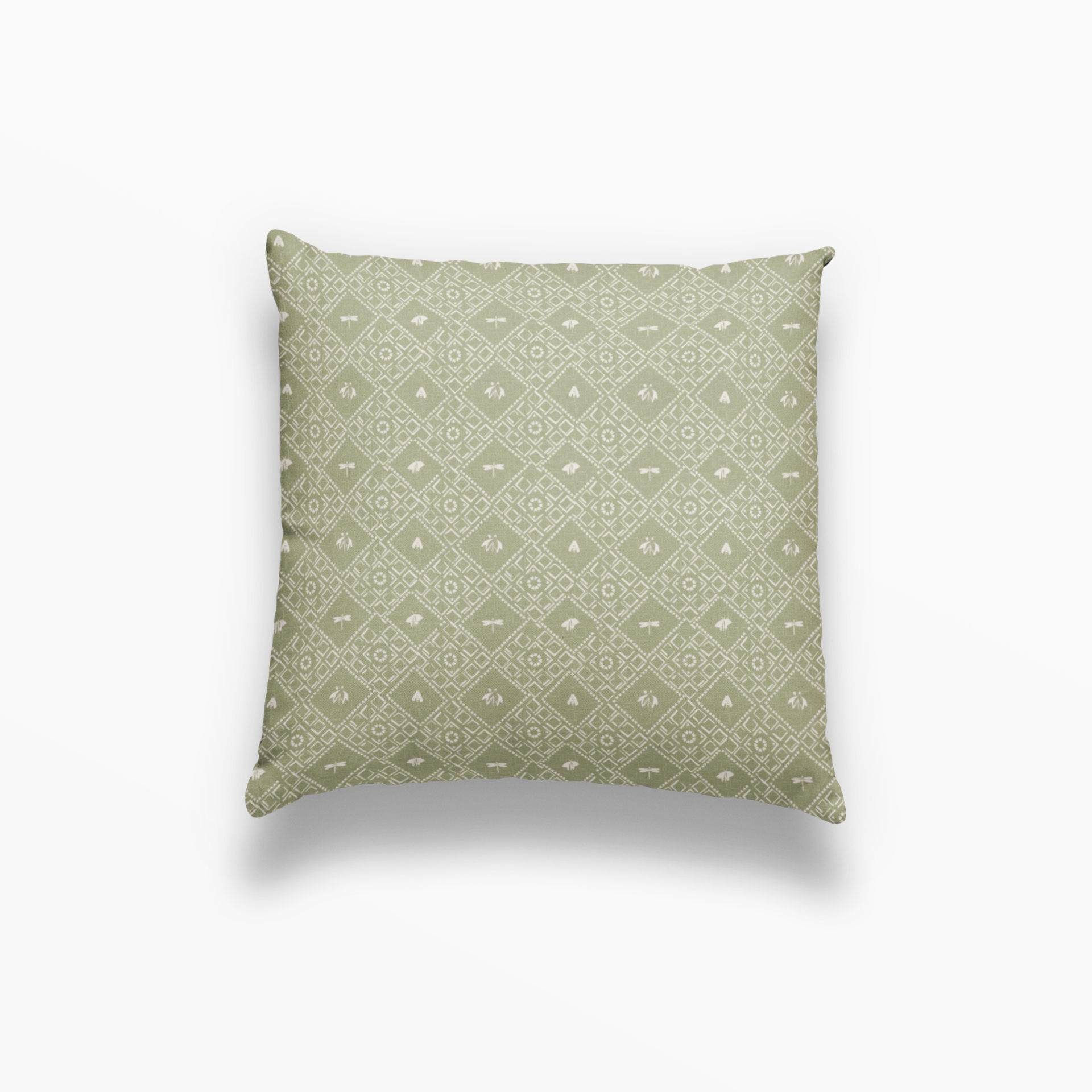Americana pillow in Edamame by Emily Daws – square throw pillow with dotted or spotted woodland design