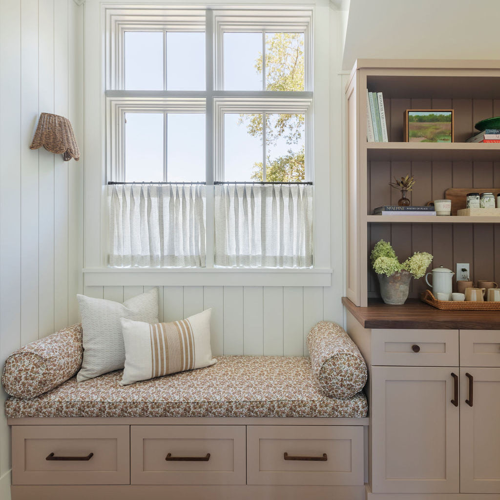 Eden fabric in Autumn styled by Emily Daws – cozy countryside look for floral curtains or cushions