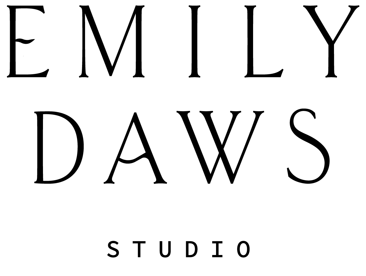 Logo of Emily Daws Studio with black text on a white background