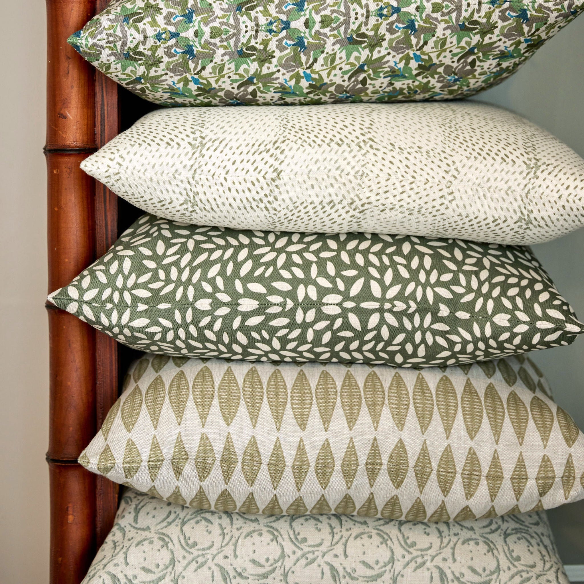 Decorative pillow grouping by Emily Daws featuring small-batch fabrics and Southern-inspired design details.