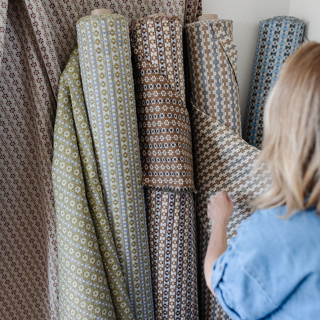 Emily Daws woven fabric crafted in small batches, designed for luxury interiors and bespoke trade projects.