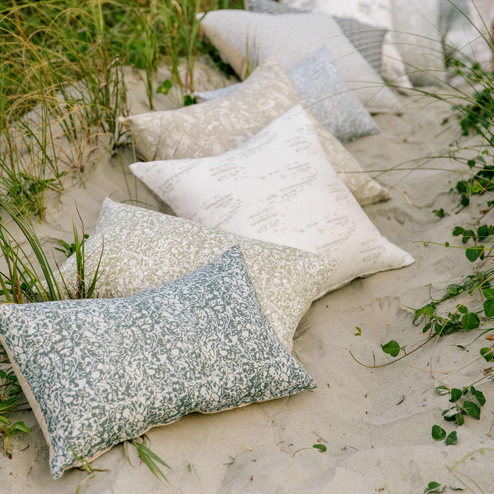 Decorative pillow grouping by Emily Daws featuring small-batch fabrics and Southern-inspired design details.