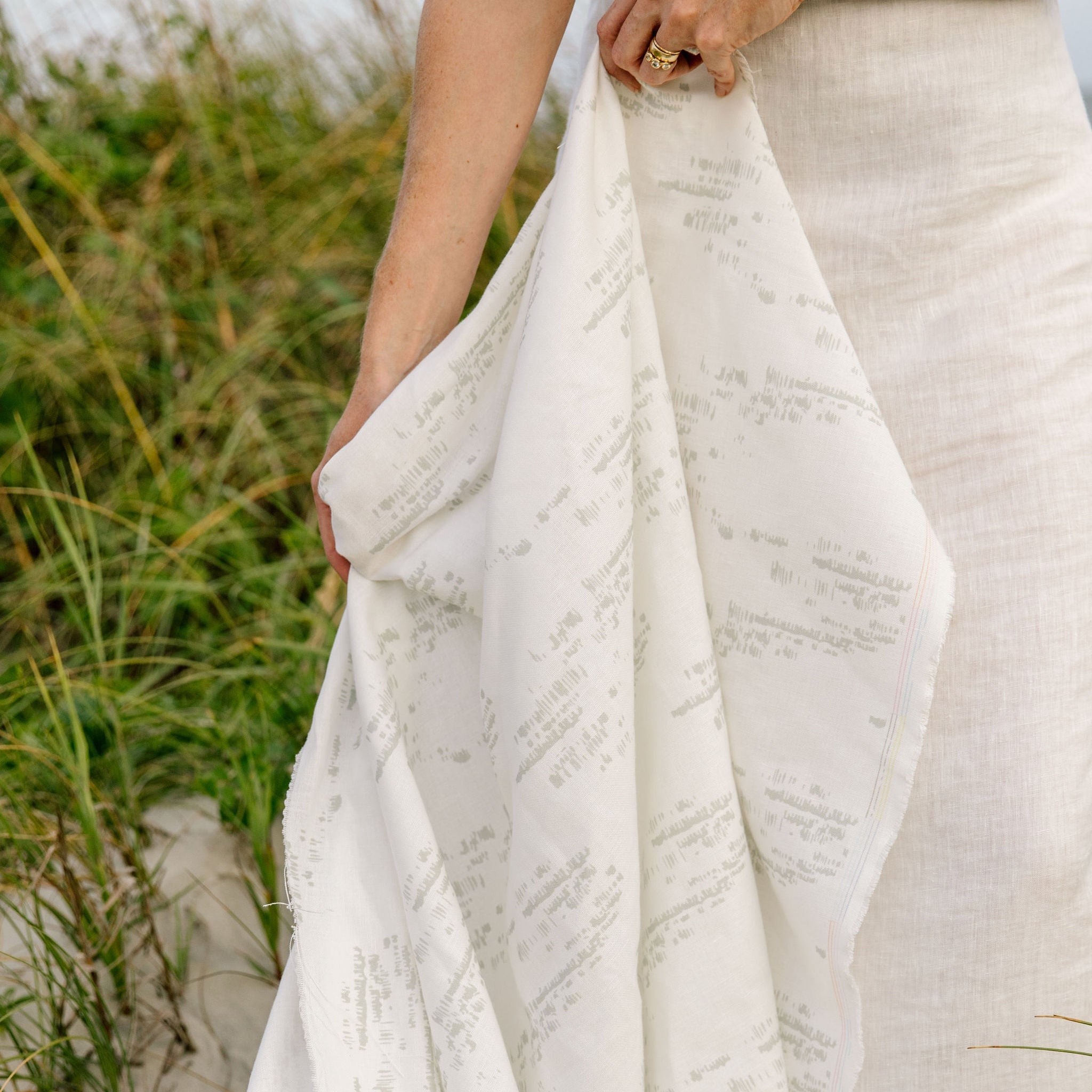 Salt Marsh Laurel fabric by Emily Daws — Waterways Collection, available by the yard for drapery and upholstery