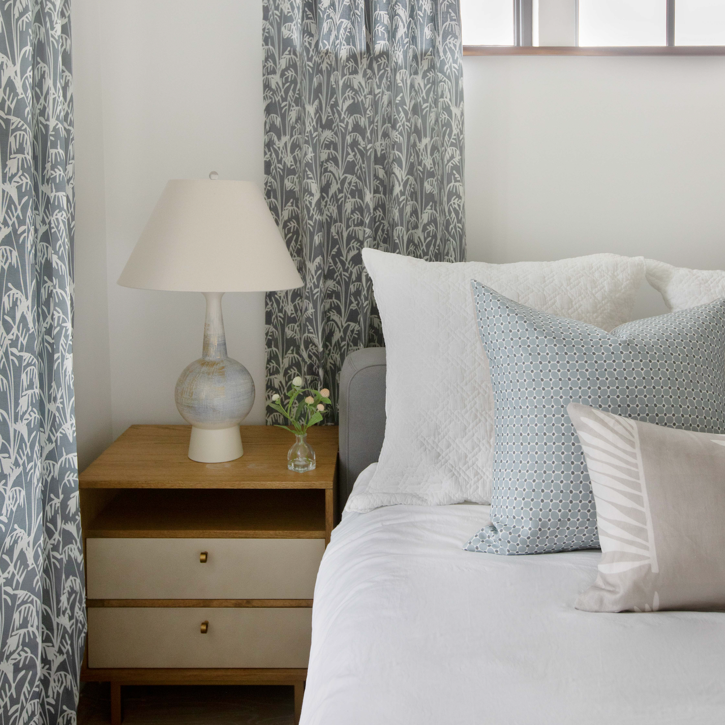 Designer fabric by Emily Daws in Belgian linen, perfect for pillows, drapery, and Southern-inspired interiors.