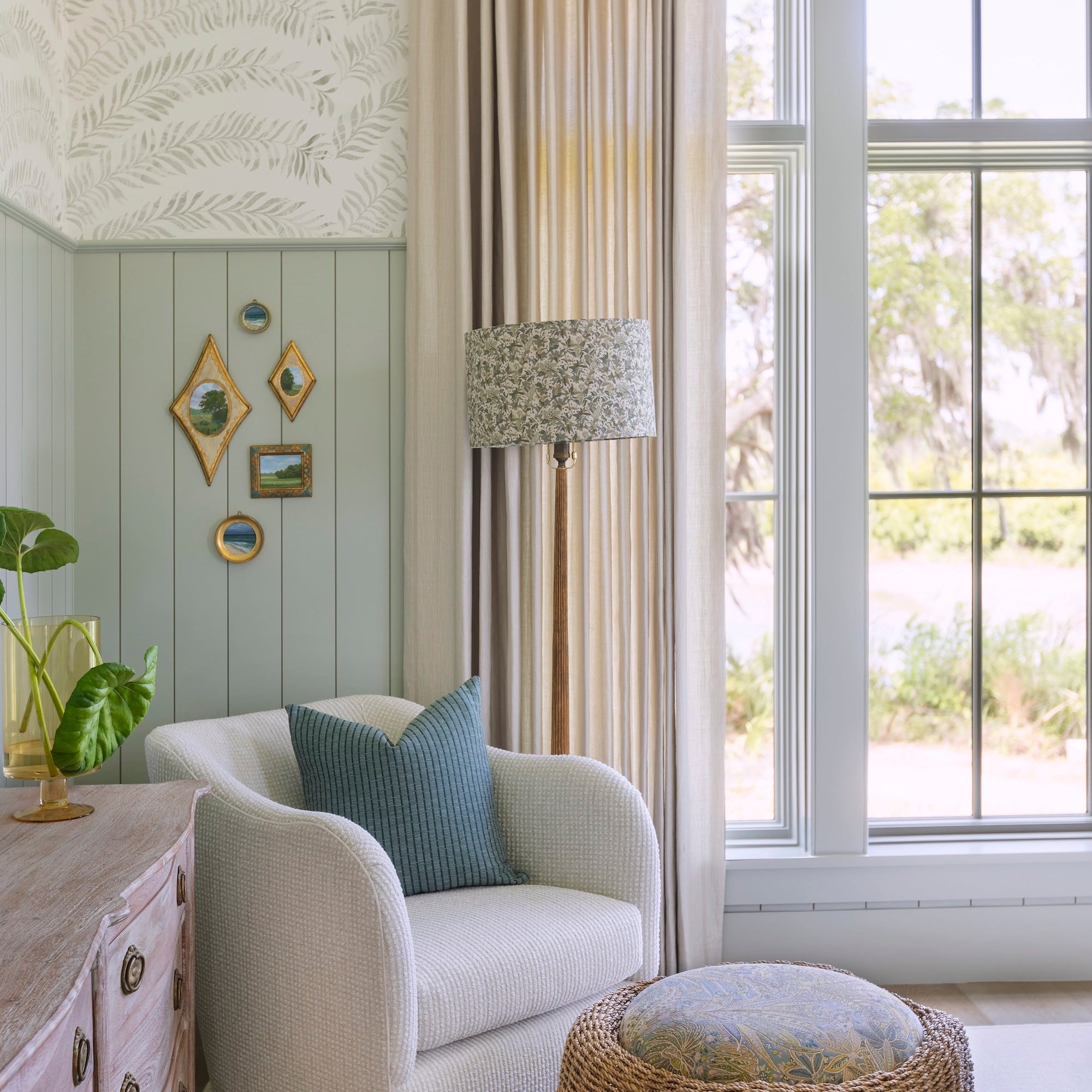 Sandbar Teak fabric by Emily Daws — Waterways Collection, available by the yard for drapery and upholstery