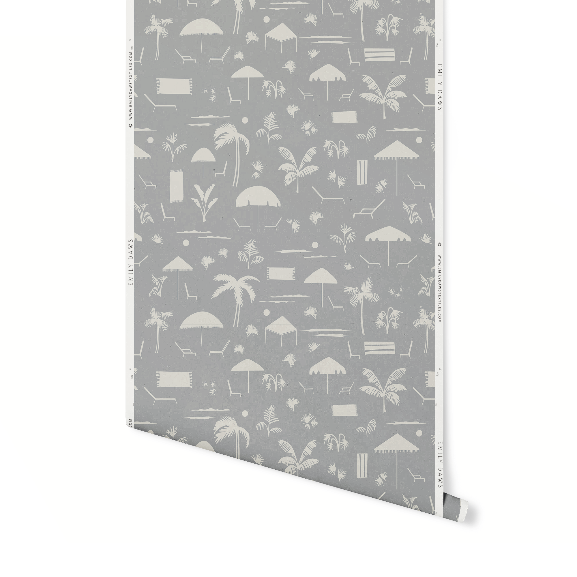 Emily Daws Folly Toile wallpaper in Harbor – close-up showing texture and tone of design