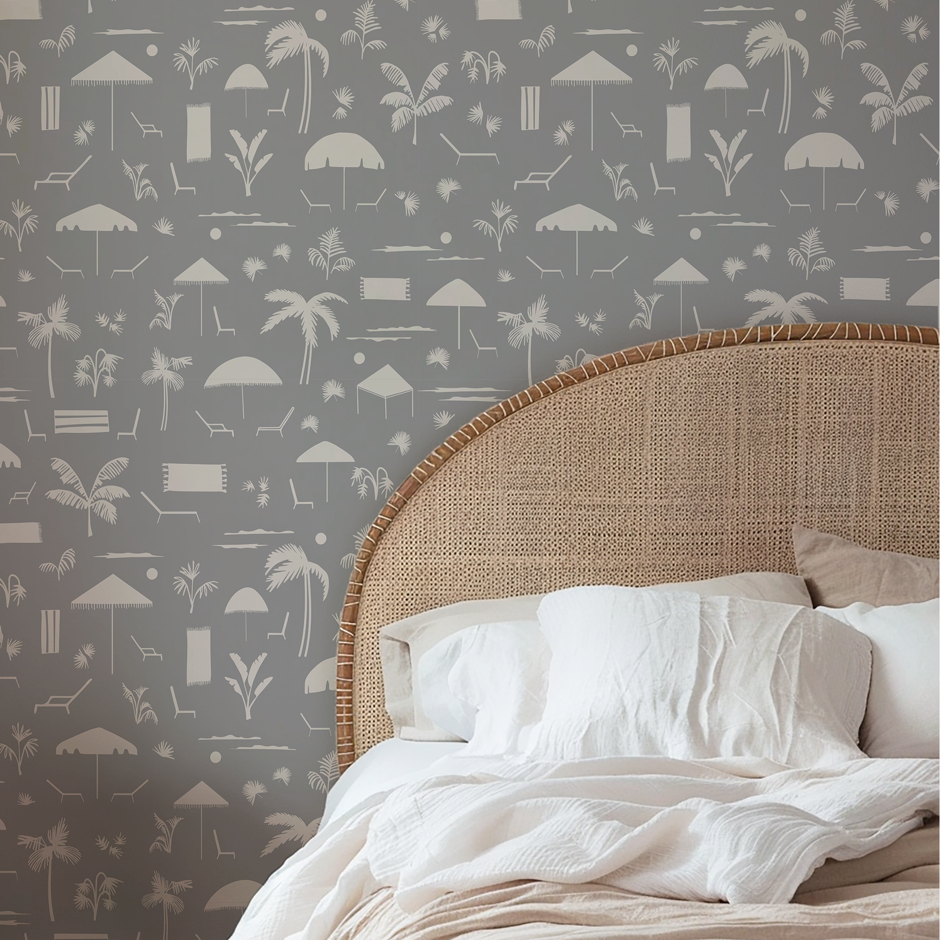 Folly Toile wallpaper in Harbor styled by Emily Daws – shown in a Charleston home entryway