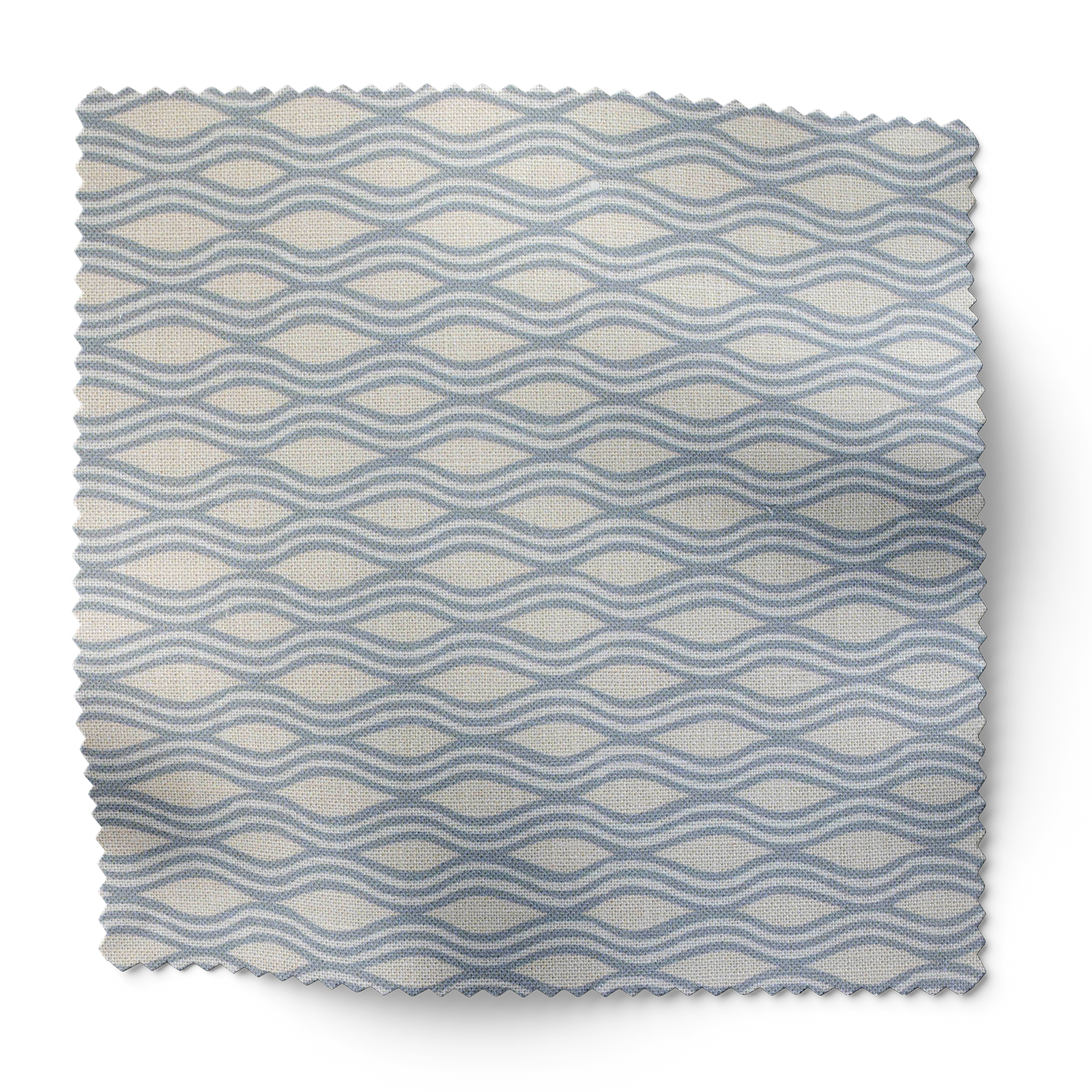 Inlet fabric in Cloud by Emily Daws – swatch view showing pattern and color for coastal interiors – Waterways fabric collection; Charleston luxury fabric by the yard for interiors and coastal homes
