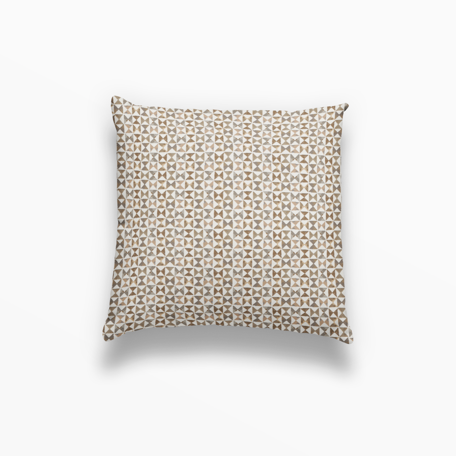 Kaleidoscope pillow in Copper by Emily Daws – square throw pillow with dotted or spotted woodland design